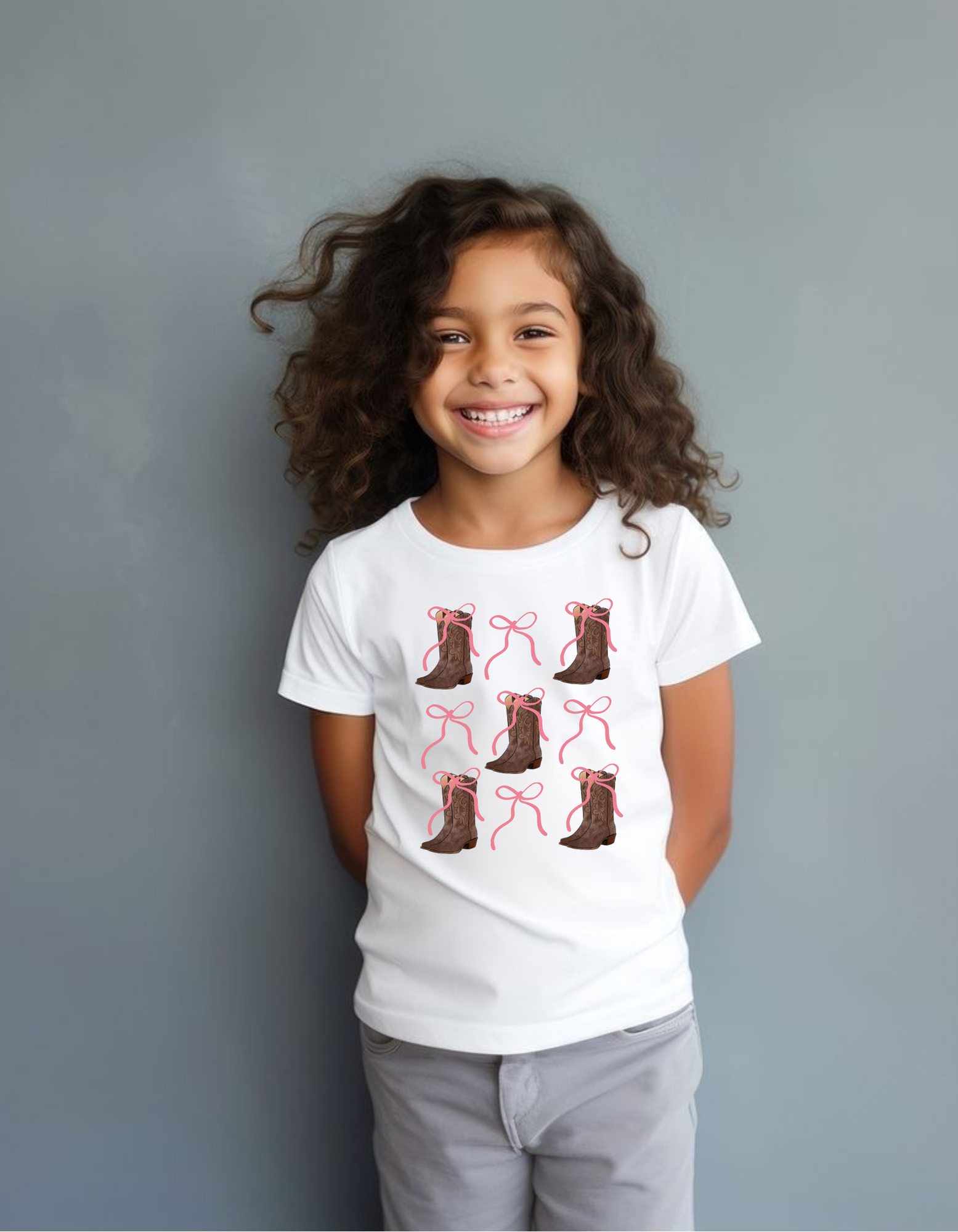 Toddler bow cowboy boots T-shirt product thumbnail image Toddler bow cowboy boots T-shirt product thumbnail image