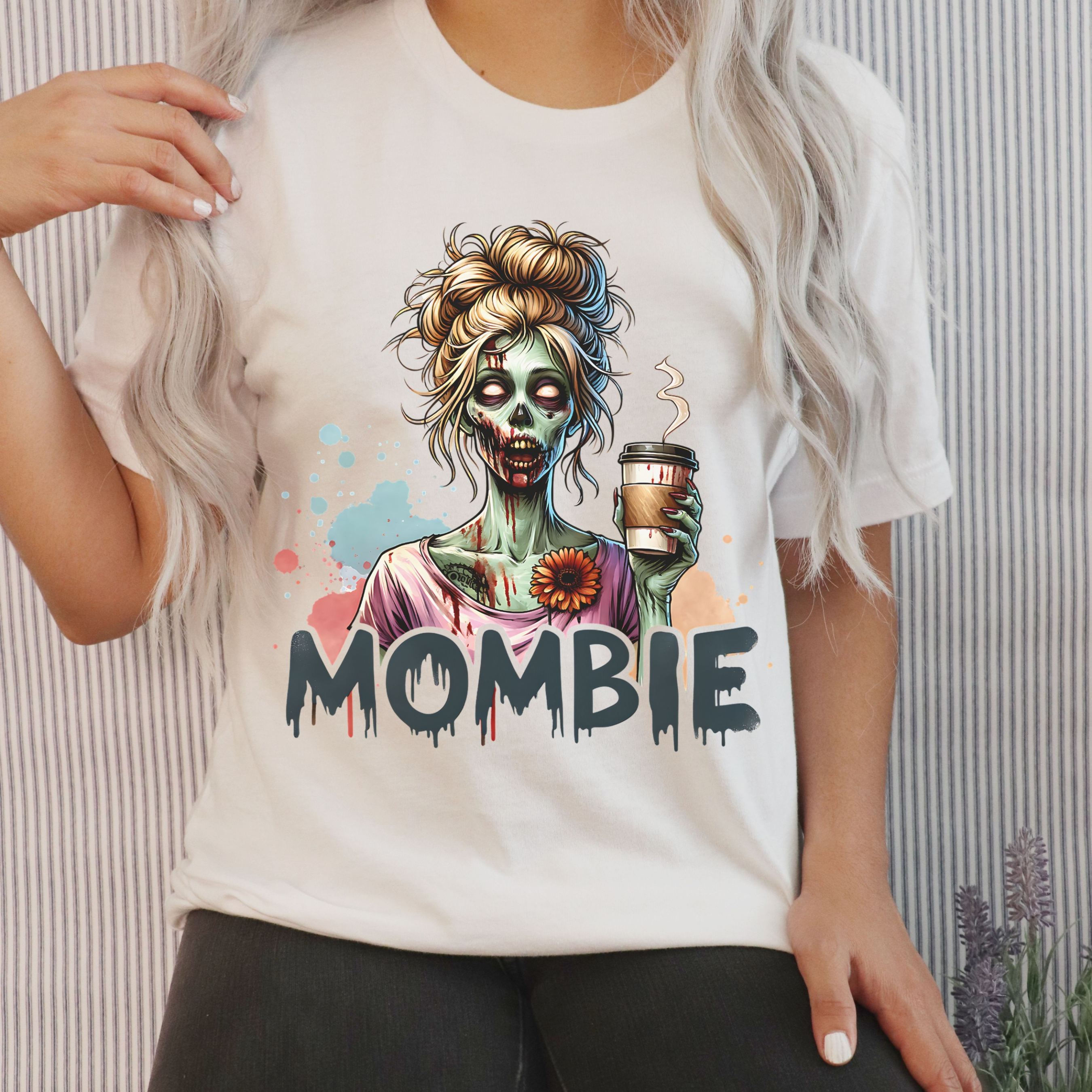 Zombie Mom T-Shirt, Mombie Tee, Halloween Costume, Gift for Moms, Graphic Tee, Casual Wear