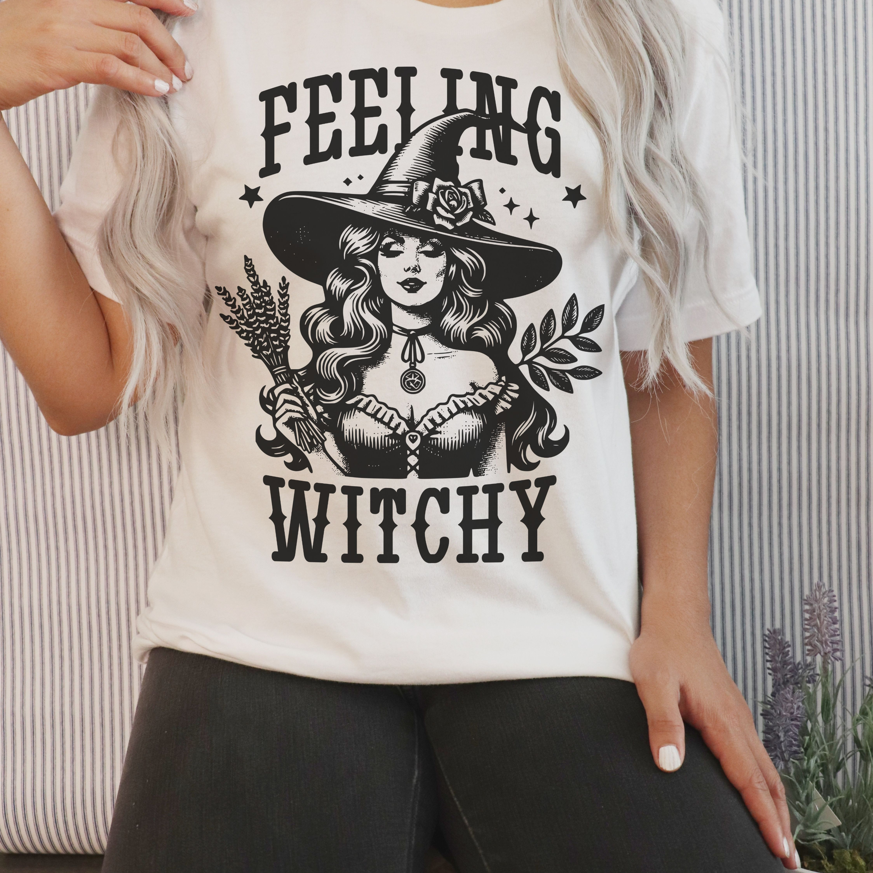 Feeling Witchy Unisex Comfort Colors T-Shirt - Stylish Halloween Apparel, Witchy Vibe product thumbnail image