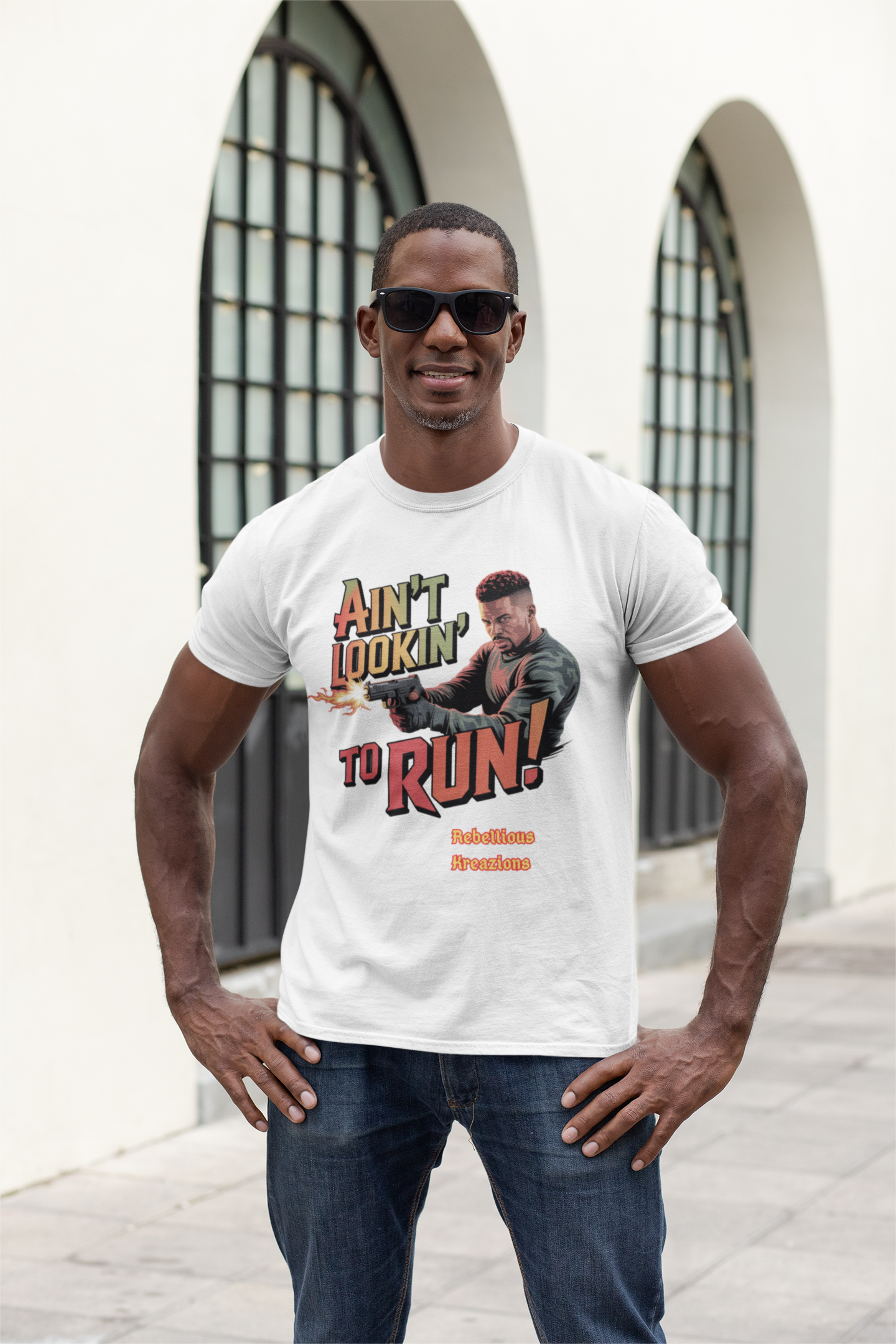 b. (male) Ain't Lookin' to Run Graphic Tee – Unisex Short Sleeve Shirt for Casual Style