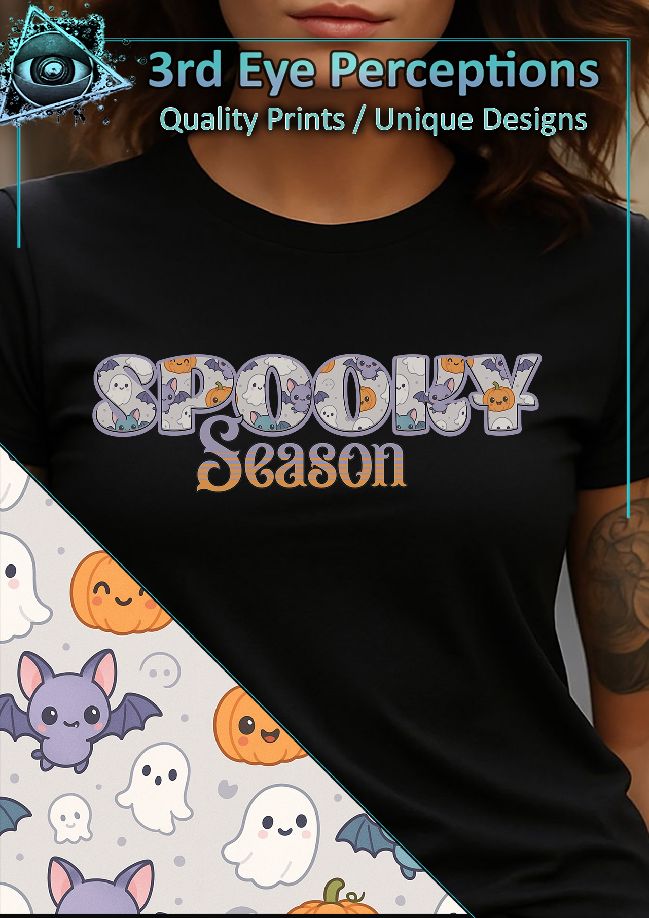 Cute Kawaii Spooky Season Text Halloween 