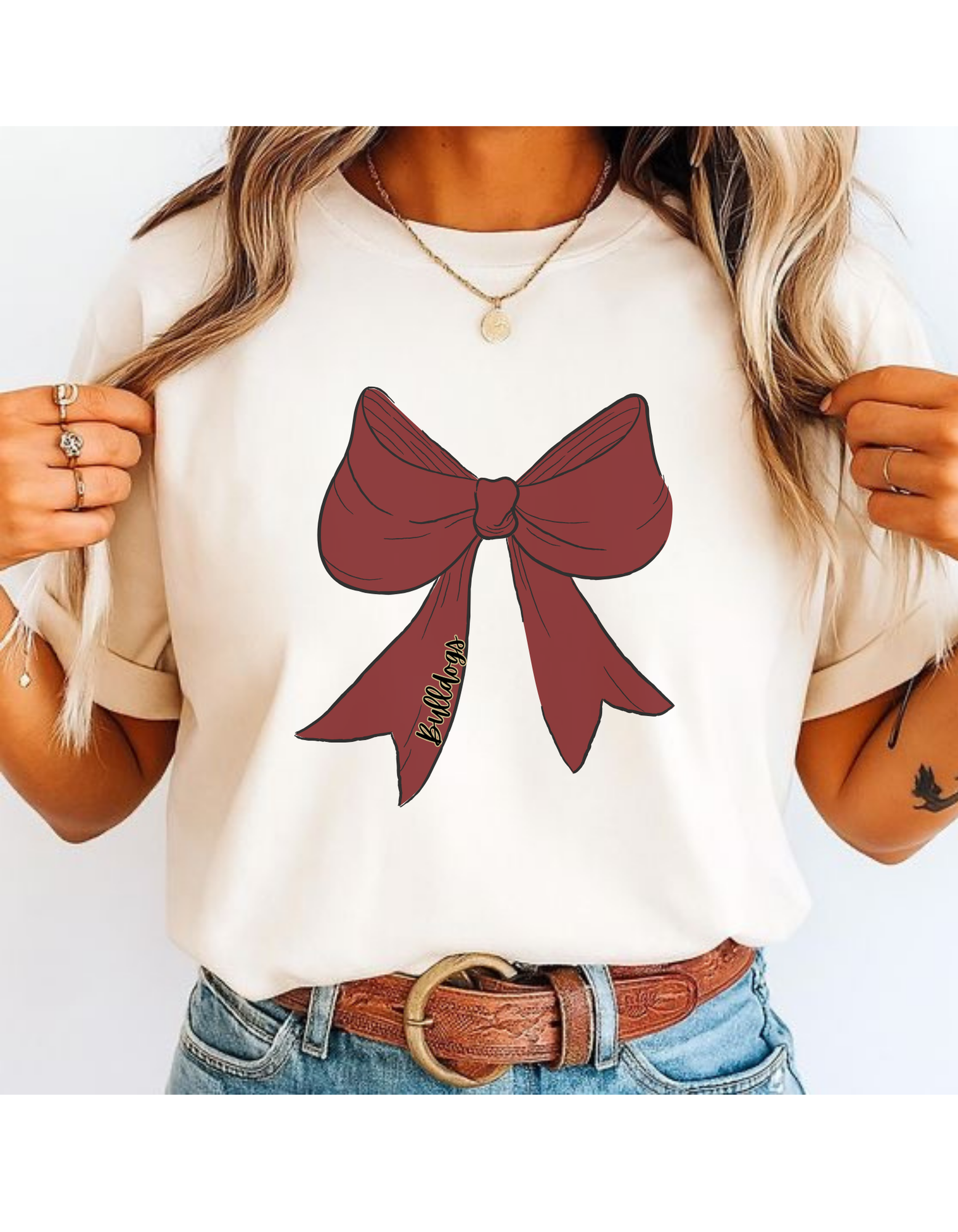 Bulldog Chic Bow Graphic T-Shirt, Cute Casual Tee, Gift for Her, sports Top, Fun Fashionable Styles product thumbnail image Bulldog Chic Bow Graphic T-Shirt, Cute Casual Tee, Gift for Her, sports Top, Fun Fashionable Styles product thumbnail image