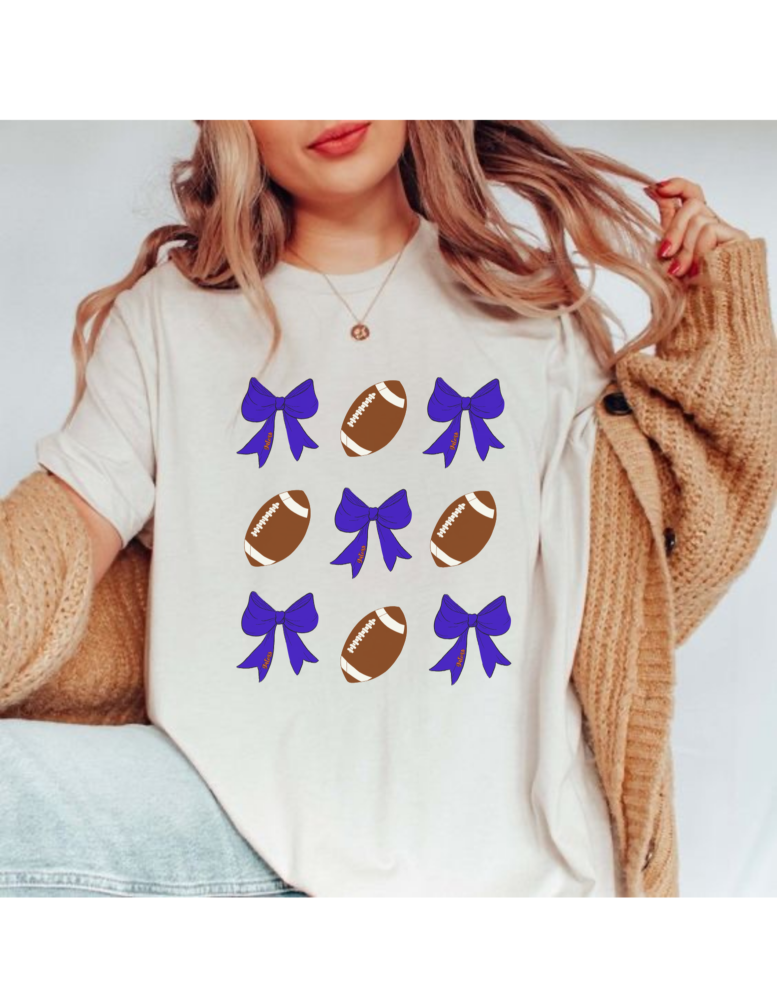 Florida gators Football &amp; Bows T-Shirt – Perfect for Game Day, Tailgating, Sports Fans, Gift for Her, Casual Wear product thumbnail image