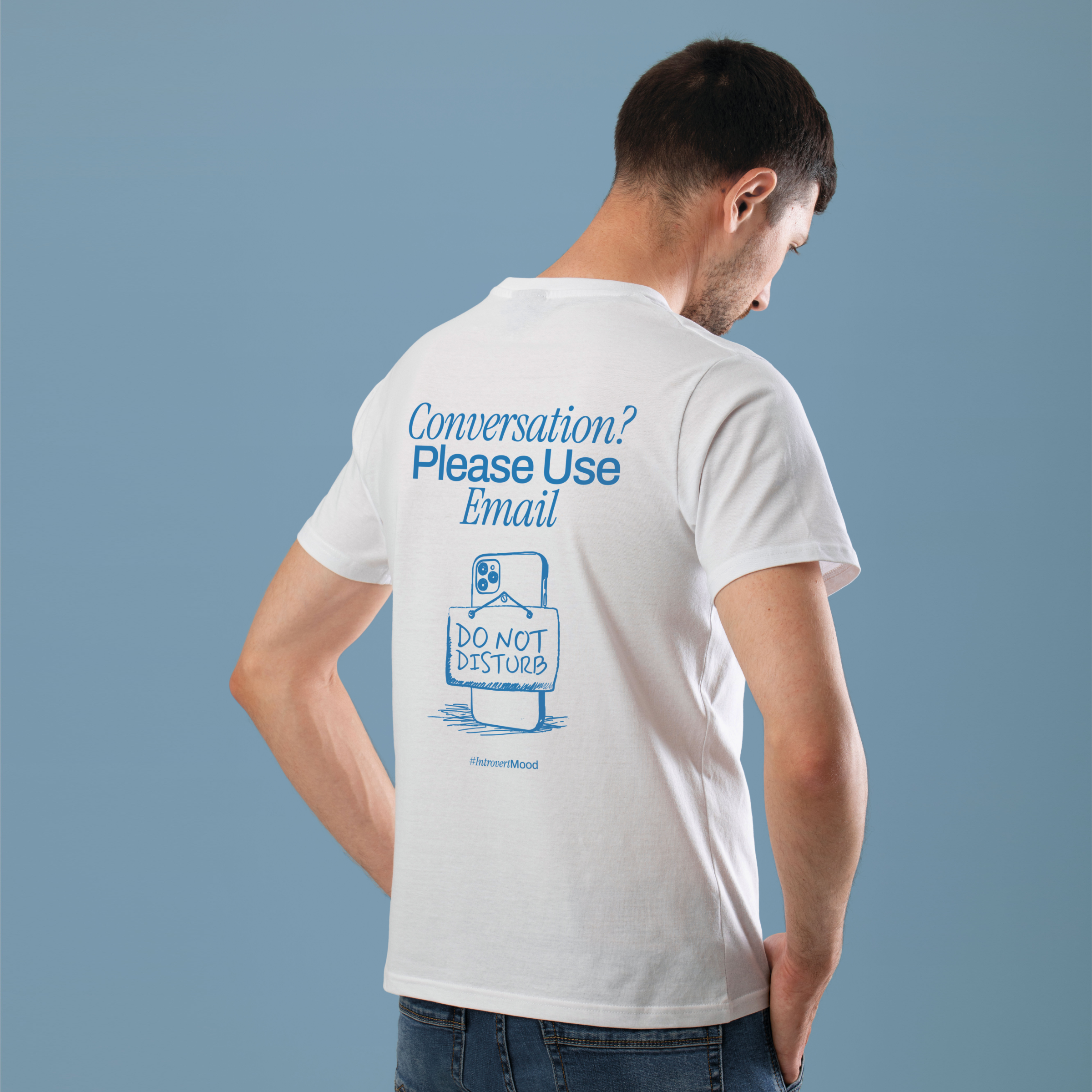 Conversation? Please Use Email | Unisex T-shirt | Front & back print product thumbnail image Conversation? Please Use Email | Unisex T-shirt | Front & back print product thumbnail image