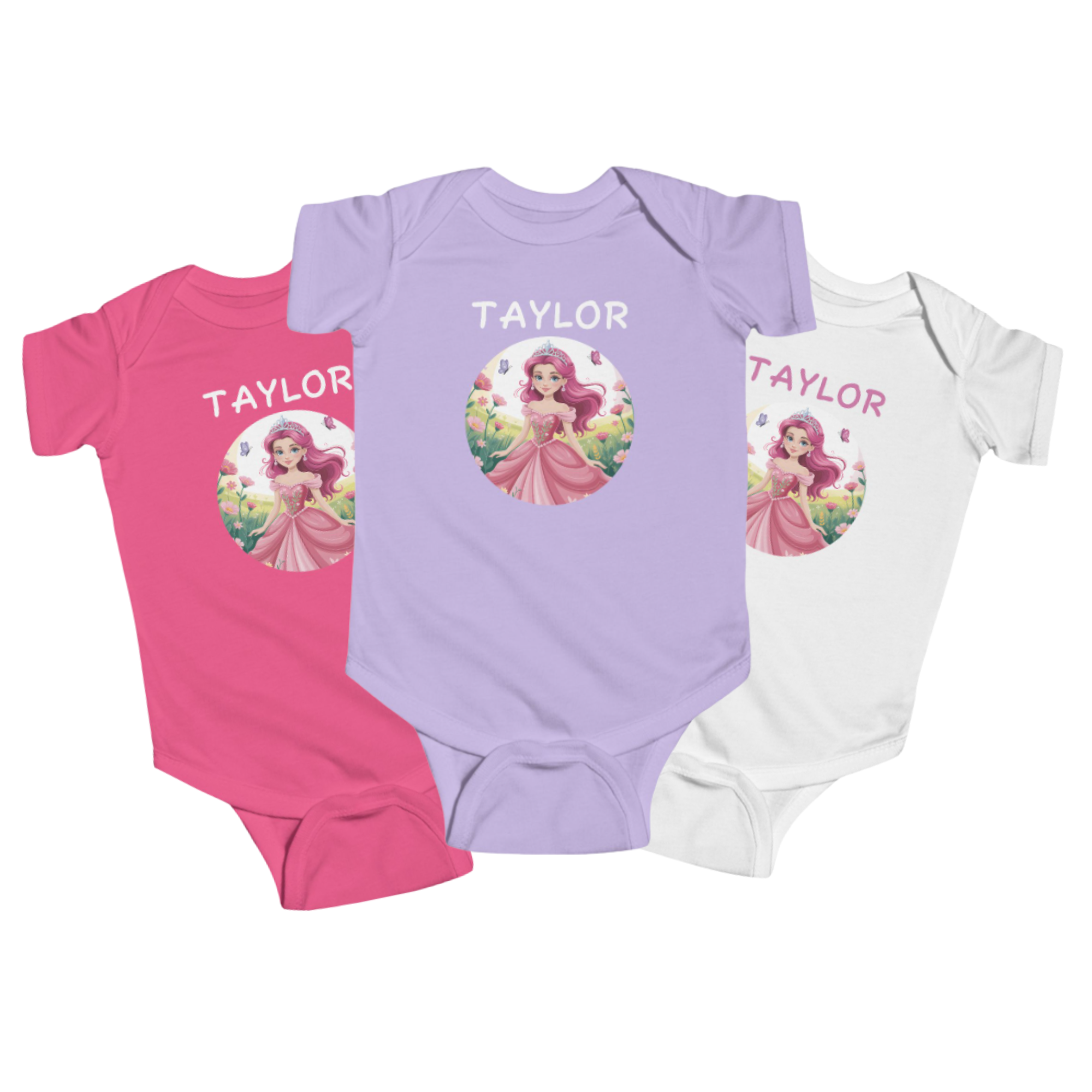 Personalized Princess-Themed Infant Bodysuit, Personalized Baby Suit, Baby Shower Gift, Newborn Gift for Mom and Dad