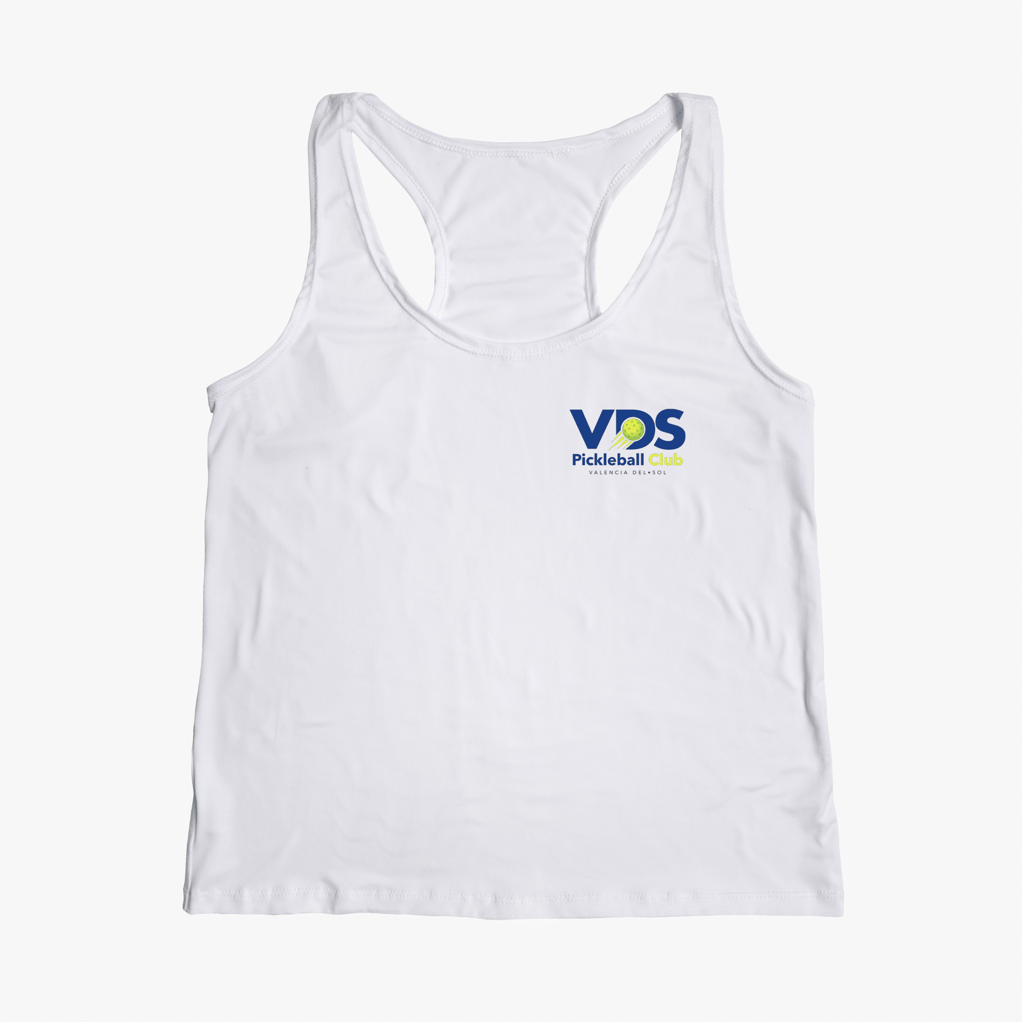 VDS Pickleball Sporty Racerback Tank Performance Material in White product thumbnail image