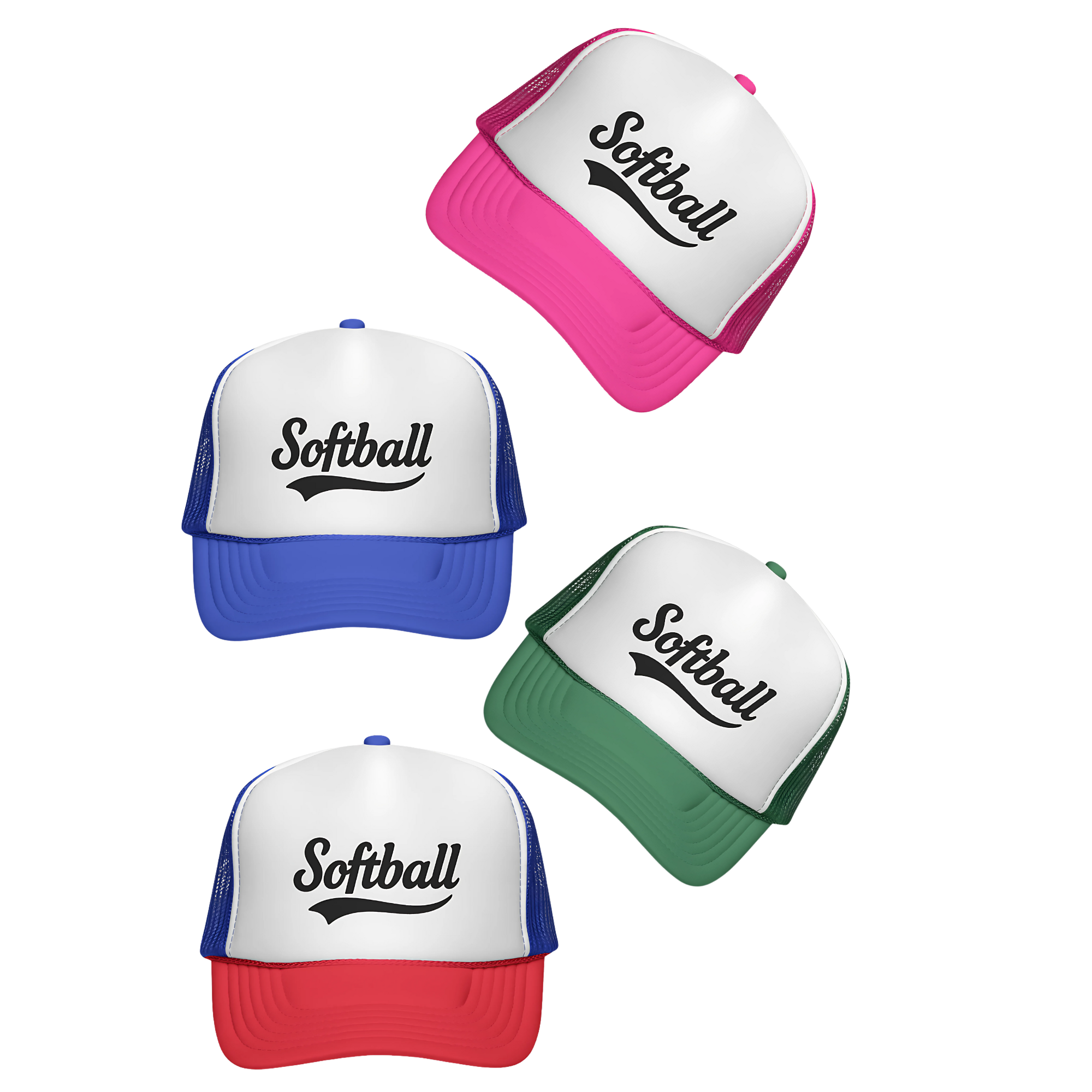 Softball Trucker Cap, Softball Trucker Hat, Vintage Style Mesh Cap, Girls Softball Team Spirit Hat, High School Sports Accessory, Game Day Baseball Hat