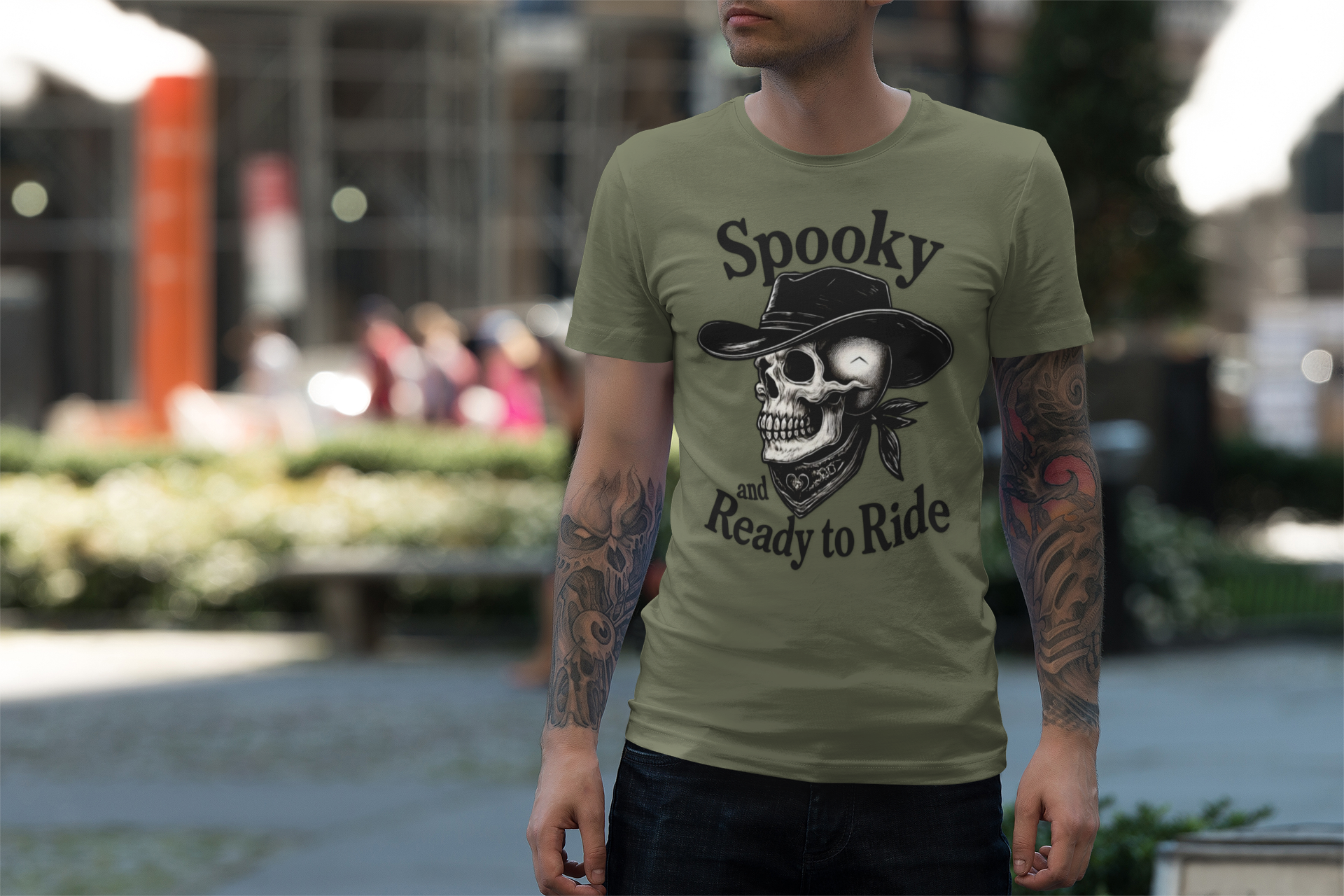 Spooky Skeleton Riding T-Shirt - Perfect for Halloween, Casual Wear, Costume Parties, Gift for Friends, Fun Autumn Fashion product thumbnail image Spooky Skeleton Riding T-Shirt - Perfect for Halloween, Casual Wear, Costume Parties, Gift for Friends, Fun Autumn Fashion product thumbnail image
