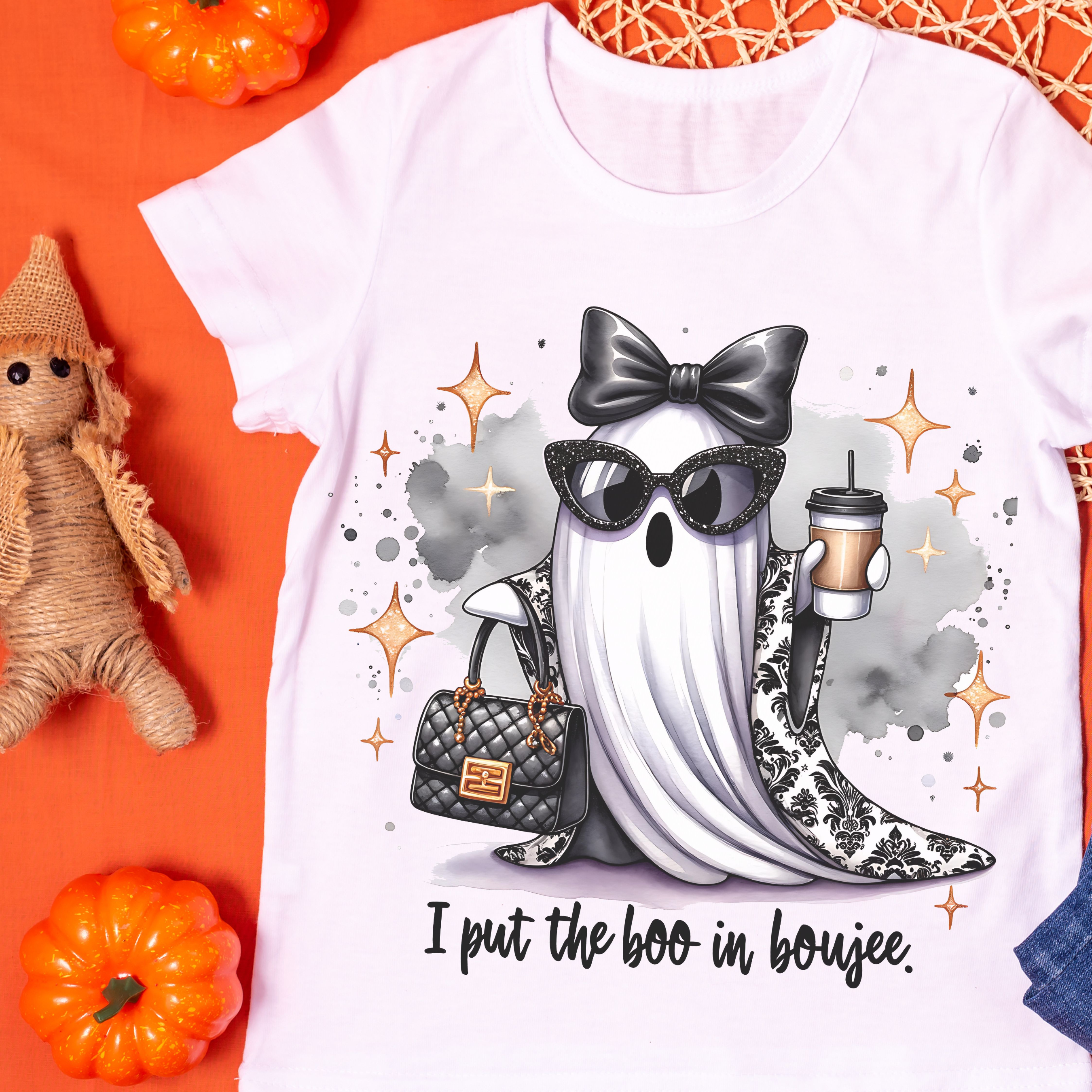 Stylish Boo T-shirt - I Put the Boo in Boujee, Unisex Tee, Halloween Apparel, Cute Ghost Shirt product thumbnail image