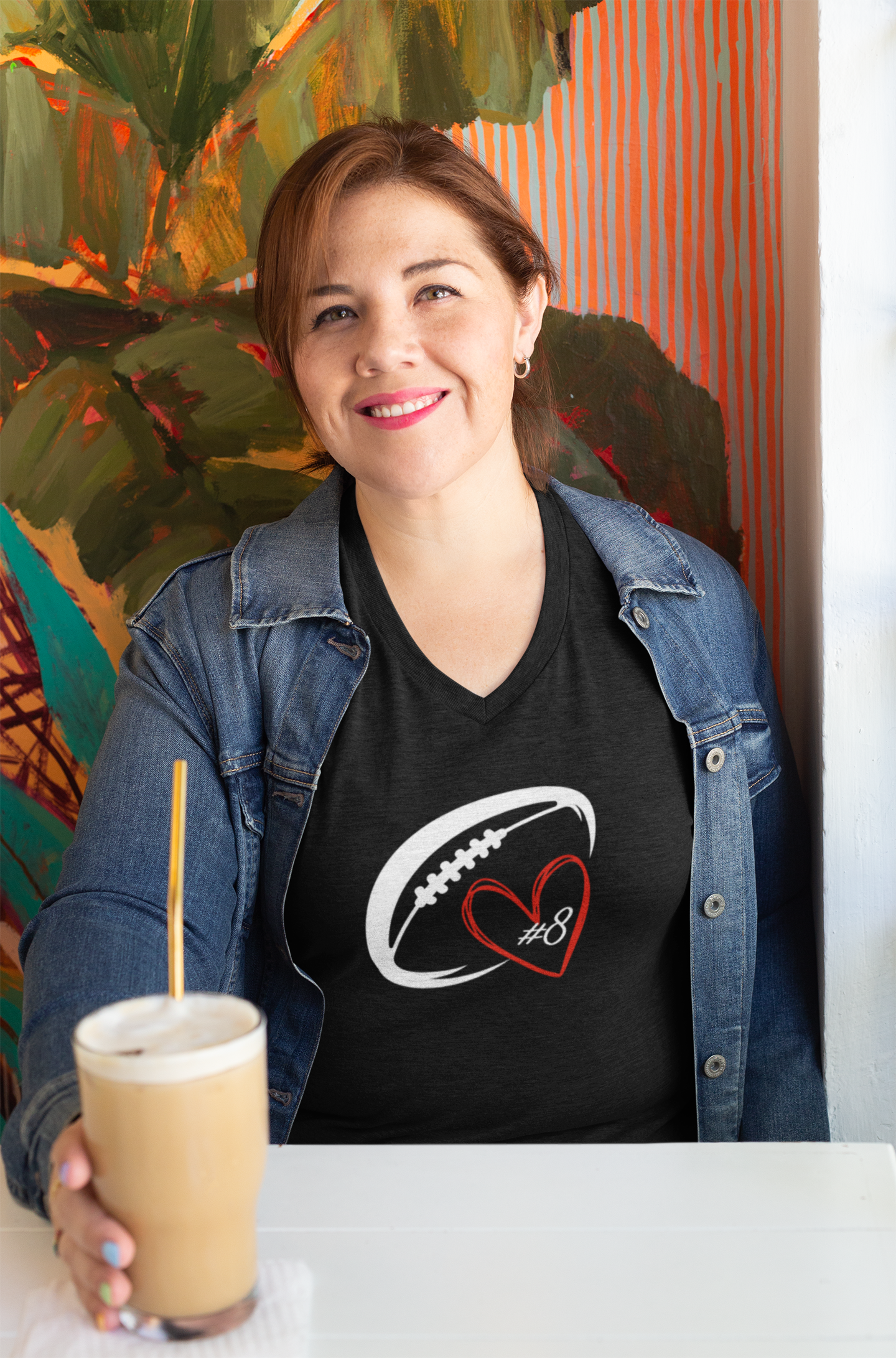 Mom Player Personalized V-Neck T-Shirt