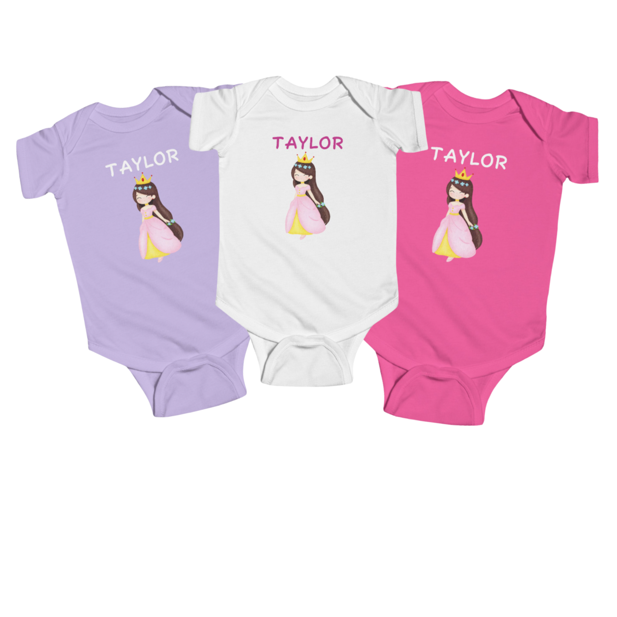 Princess-Themed Infant Bodysuit, Personalized Baby Suit, Baby Shower Gift, Newborn Gift for Mom and Dad
