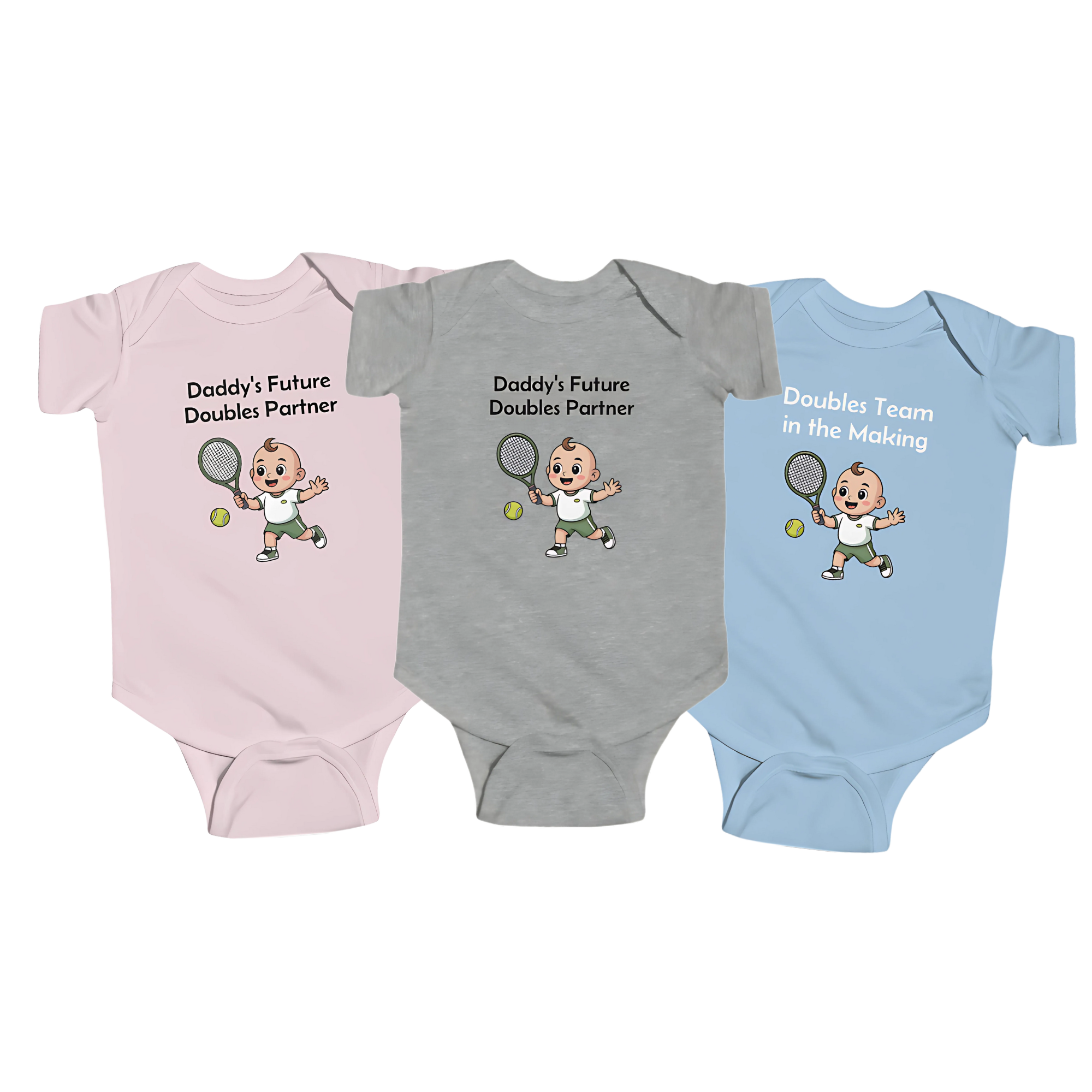 Doubles Team in the Making Baby Onesie, Cute Tennis Baby Outfit, Future Tennis Partner Bodysuit