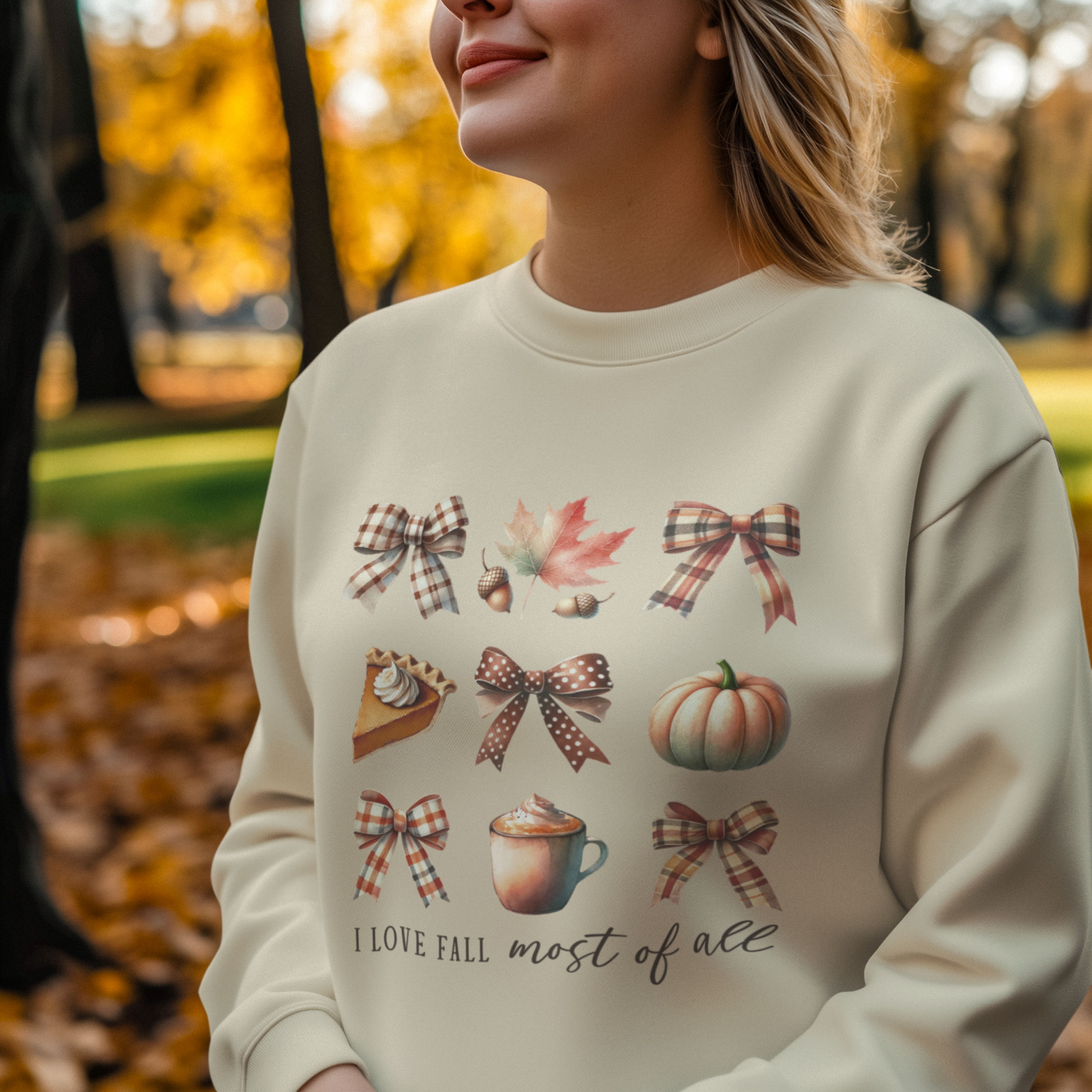 I Love Fall Most Of All Inspired Sweatshirt - Unisex Crewneck Sweatshirt product thumbnail image I Love Fall Most Of All Inspired Sweatshirt - Unisex Crewneck Sweatshirt product thumbnail image