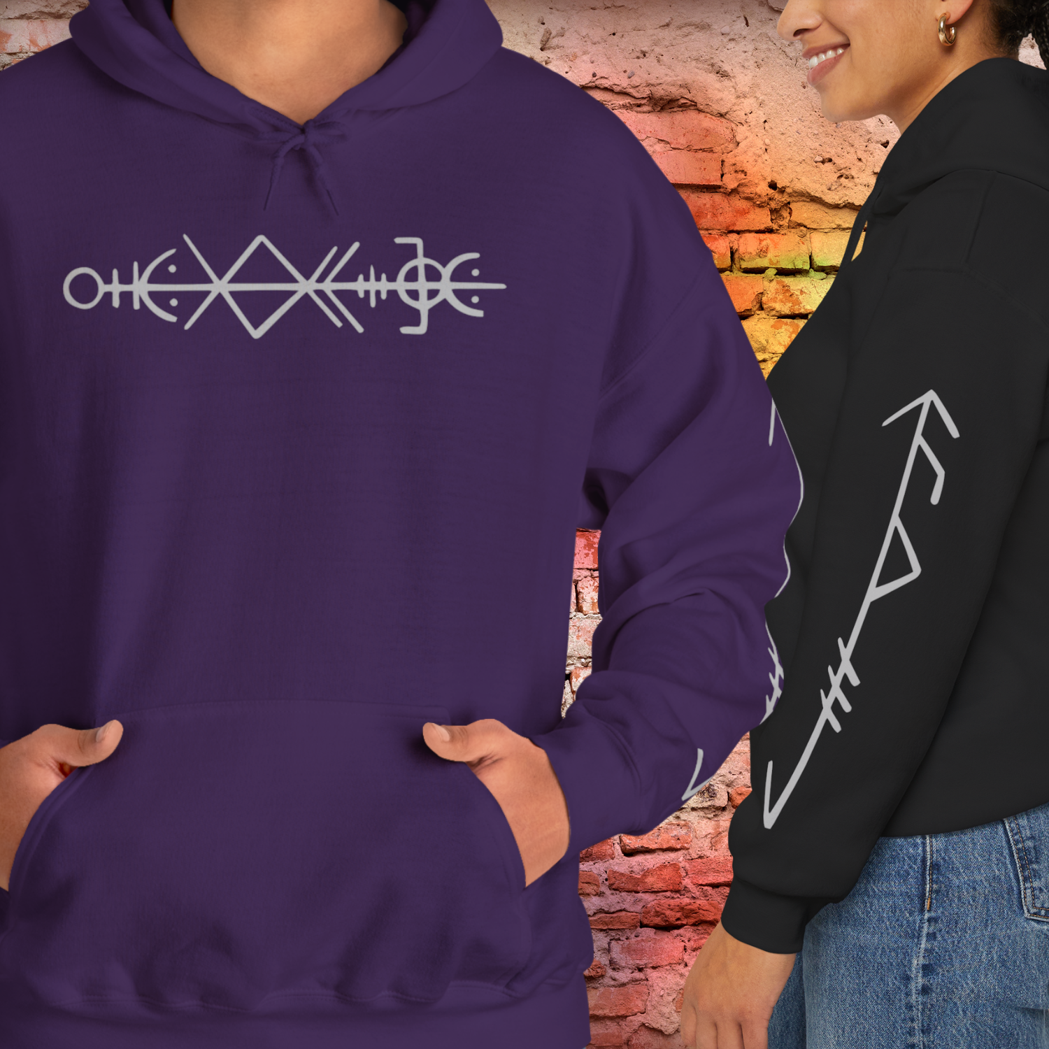 Mystical Symbols Unisex Hoodie, Comfortable Sweatshirt for Astrology Lovers, Perfect Gift for Birthdays, Cosmic Vibes, Everyday Wear product thumbnail image