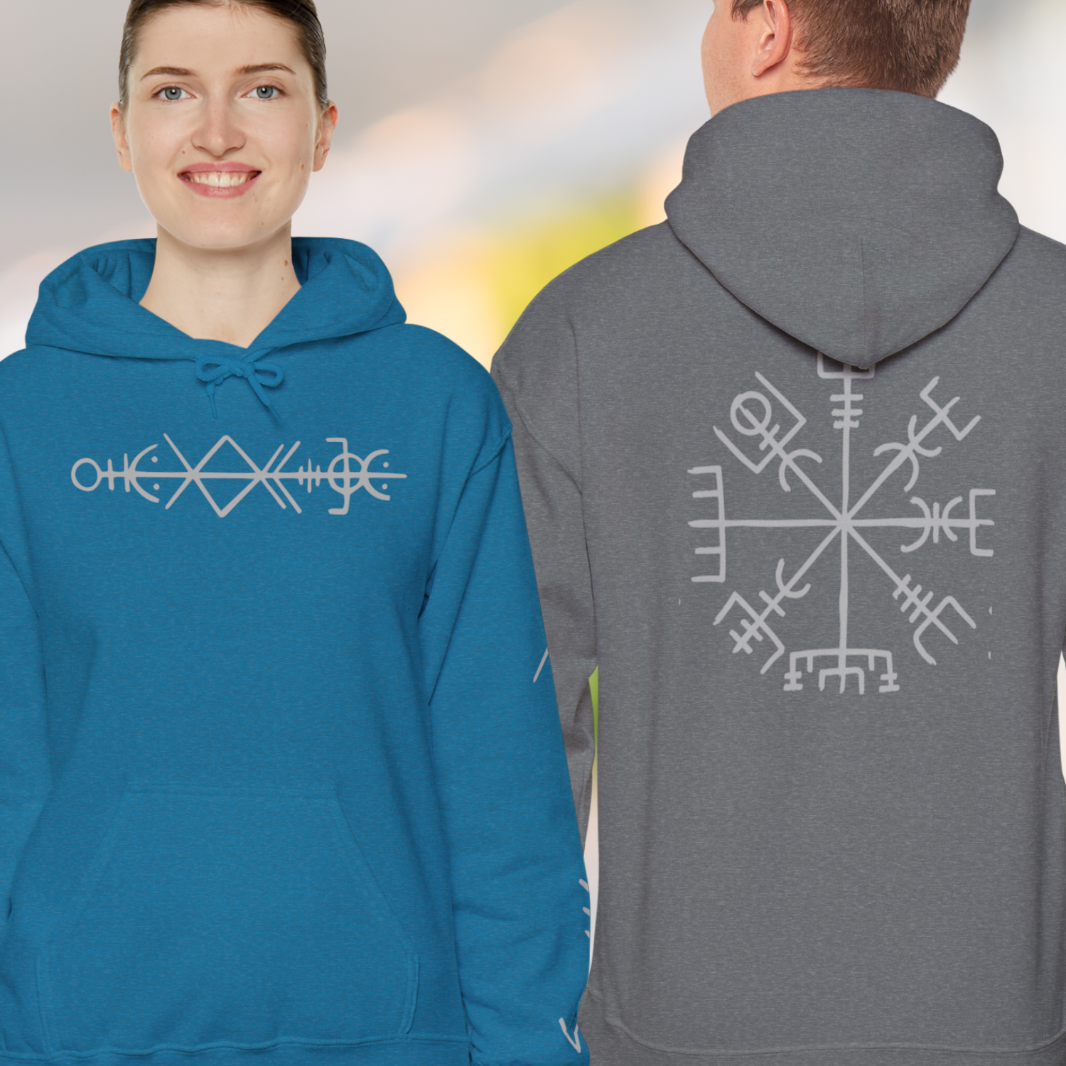 Mystical Symbols Unisex Hoodie, Comfortable Sweatshirt for Astrology Lovers, Perfect Gift for Birthdays, Cosmic Vibes, Everyday Wear product thumbnail image