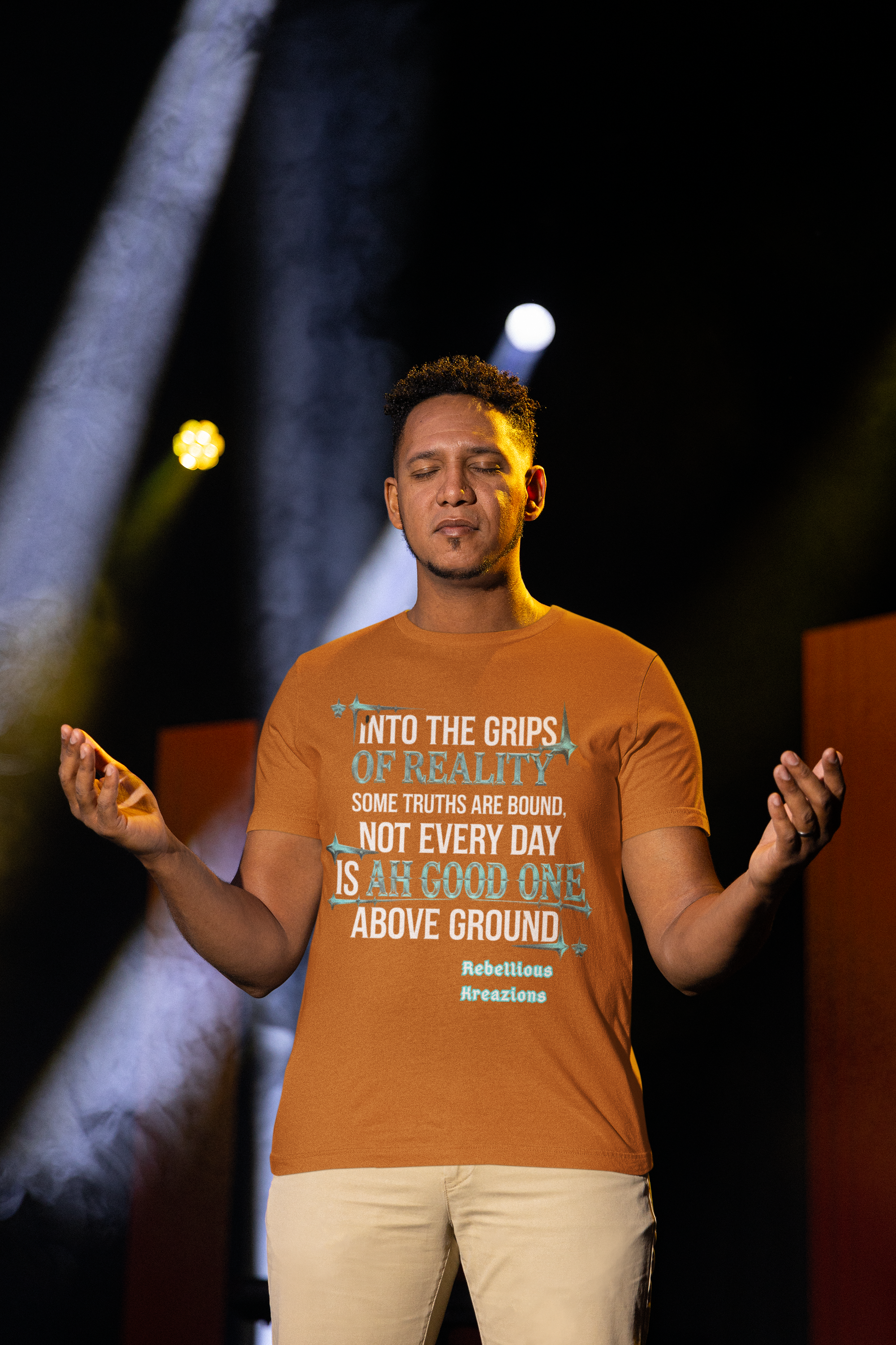 a. Truths Unisex Tee, self-awareness-'Into The Grips Of Reality Some Truths Are Bound, Not Every Day Is Ah Good One Above Ground!