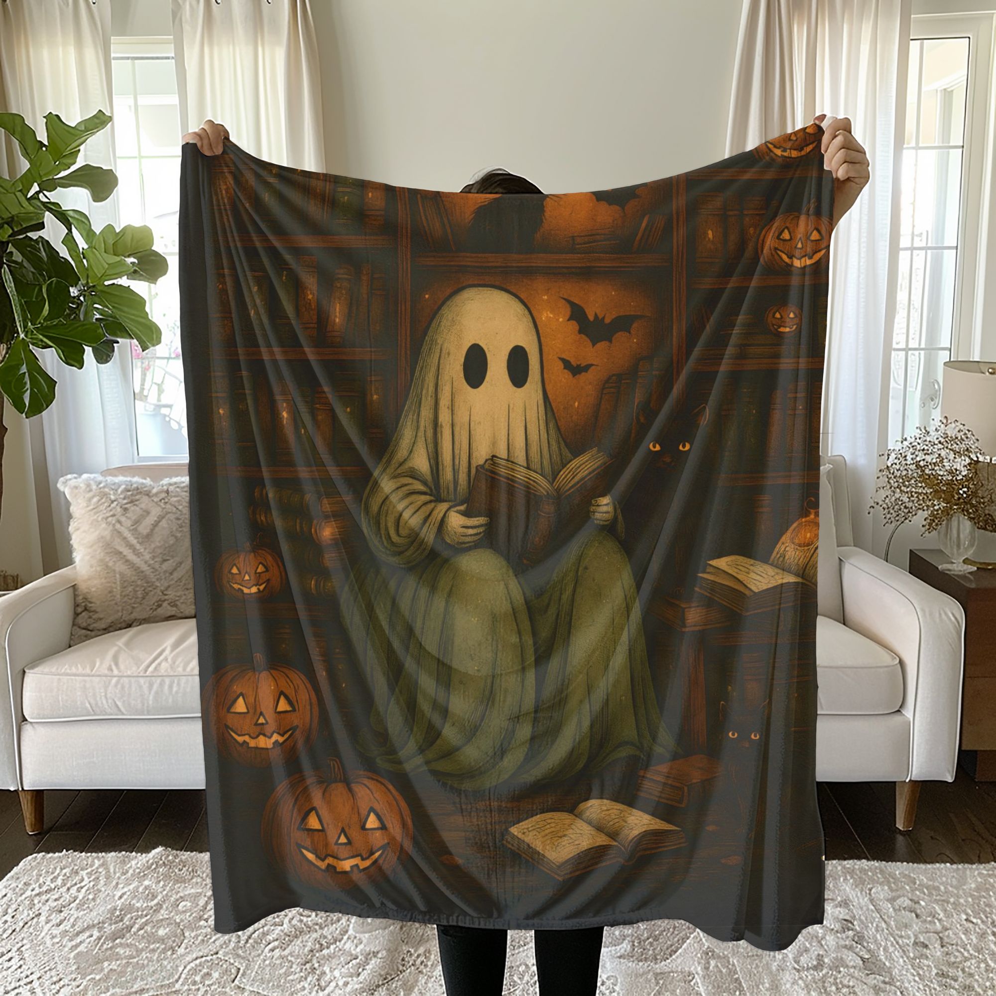 Ghost Reading Plush Blanket product thumbnail image