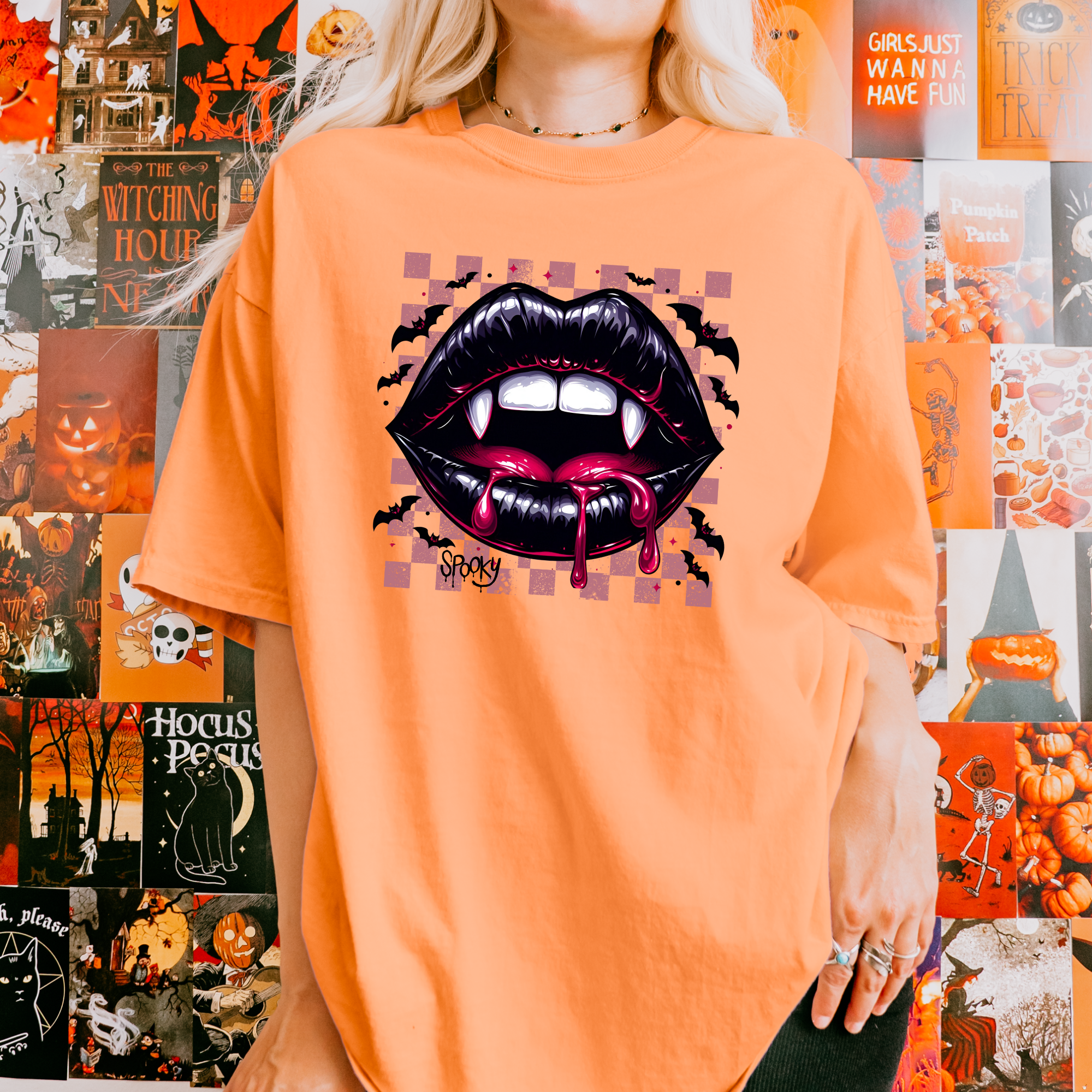 Spooky Vampire Lips T-Shirt product thumbnail image