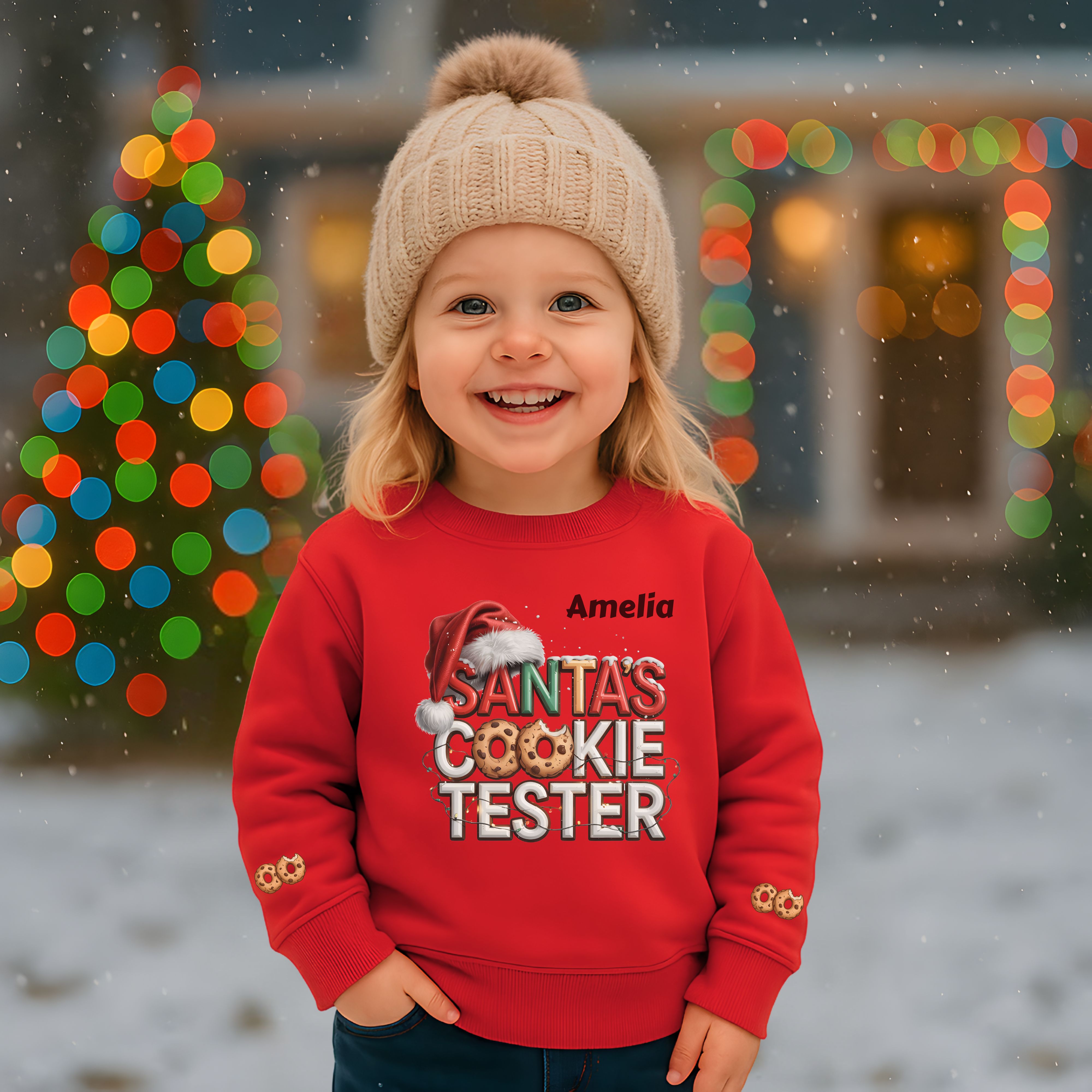 Personalized Santa's Cookie Tester Sweatshirt for Toddlers product thumbnail image Personalized Santa's Cookie Tester Sweatshirt for Toddlers product thumbnail image