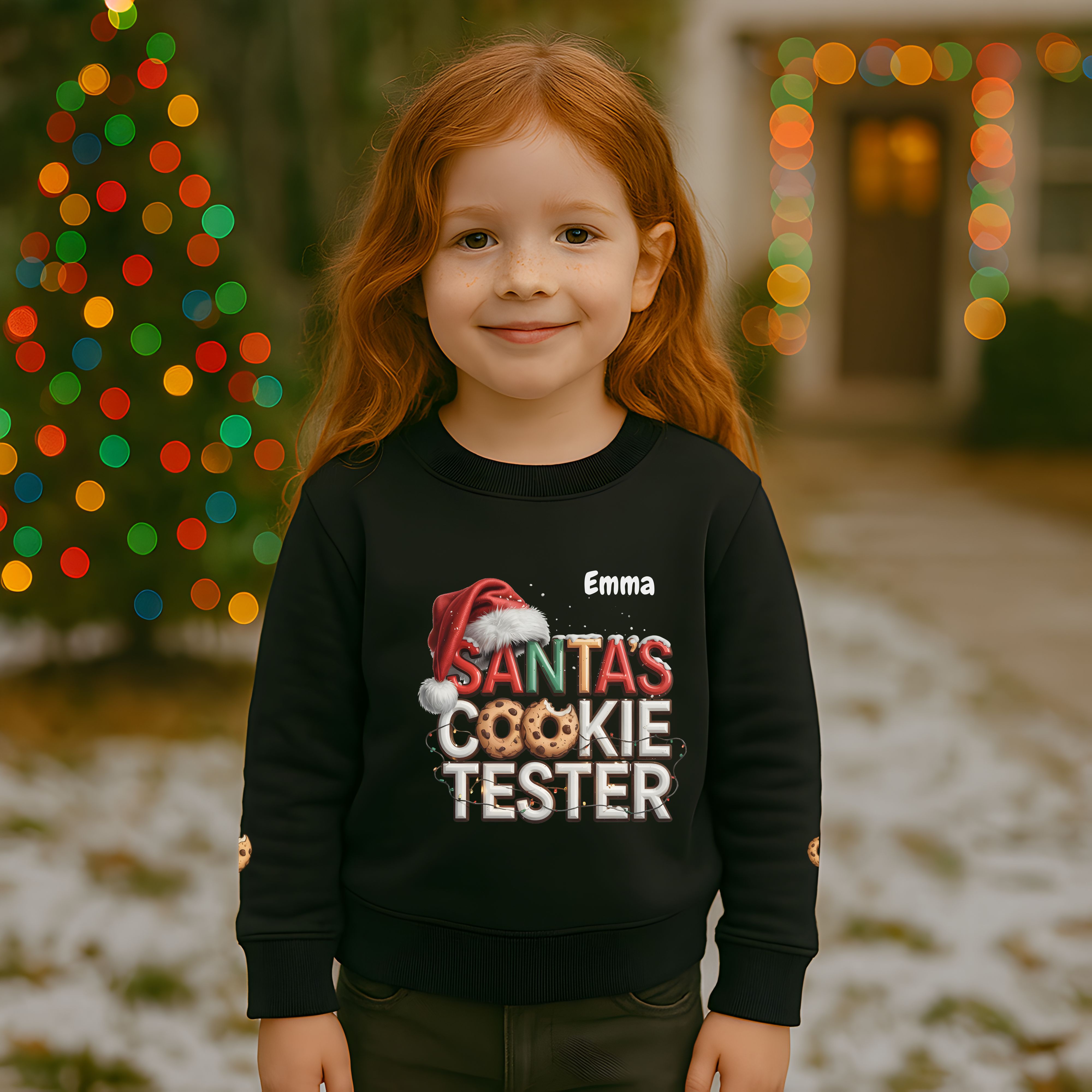 Personalized Cute Santa's Cookie Tester Toddler Sweatshirt product thumbnail image Personalized Cute Santa's Cookie Tester Toddler Sweatshirt product thumbnail image
