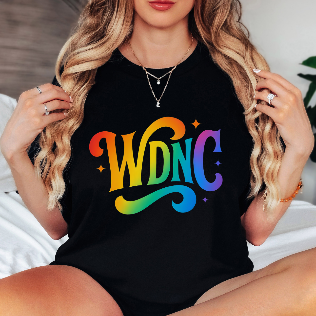 Colorful WDNC Pride Unisex T-Shirt, Casual Tee, LGBTQ+ Apparel, Rainbow Shirt, Gift for Friends product thumbnail image Colorful WDNC Pride Unisex T-Shirt, Casual Tee, LGBTQ+ Apparel, Rainbow Shirt, Gift for Friends product thumbnail image