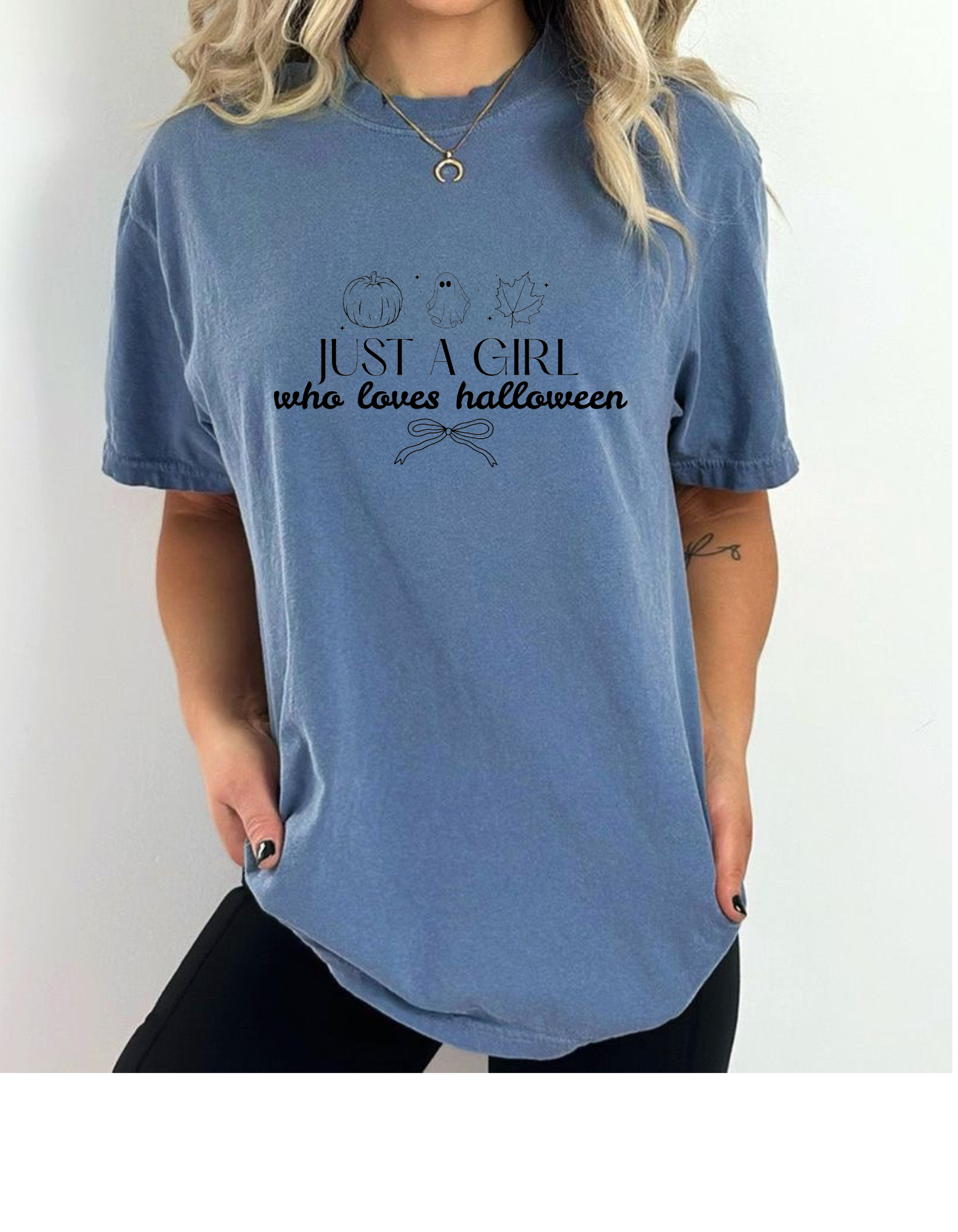 Just a Girl Who Loves Halloween T-Shirt, Unisex Tee for Halloween Lovers, Fun Festive Apparel, Cute Fall Fashion, Gift for Spooky Season product thumbnail image