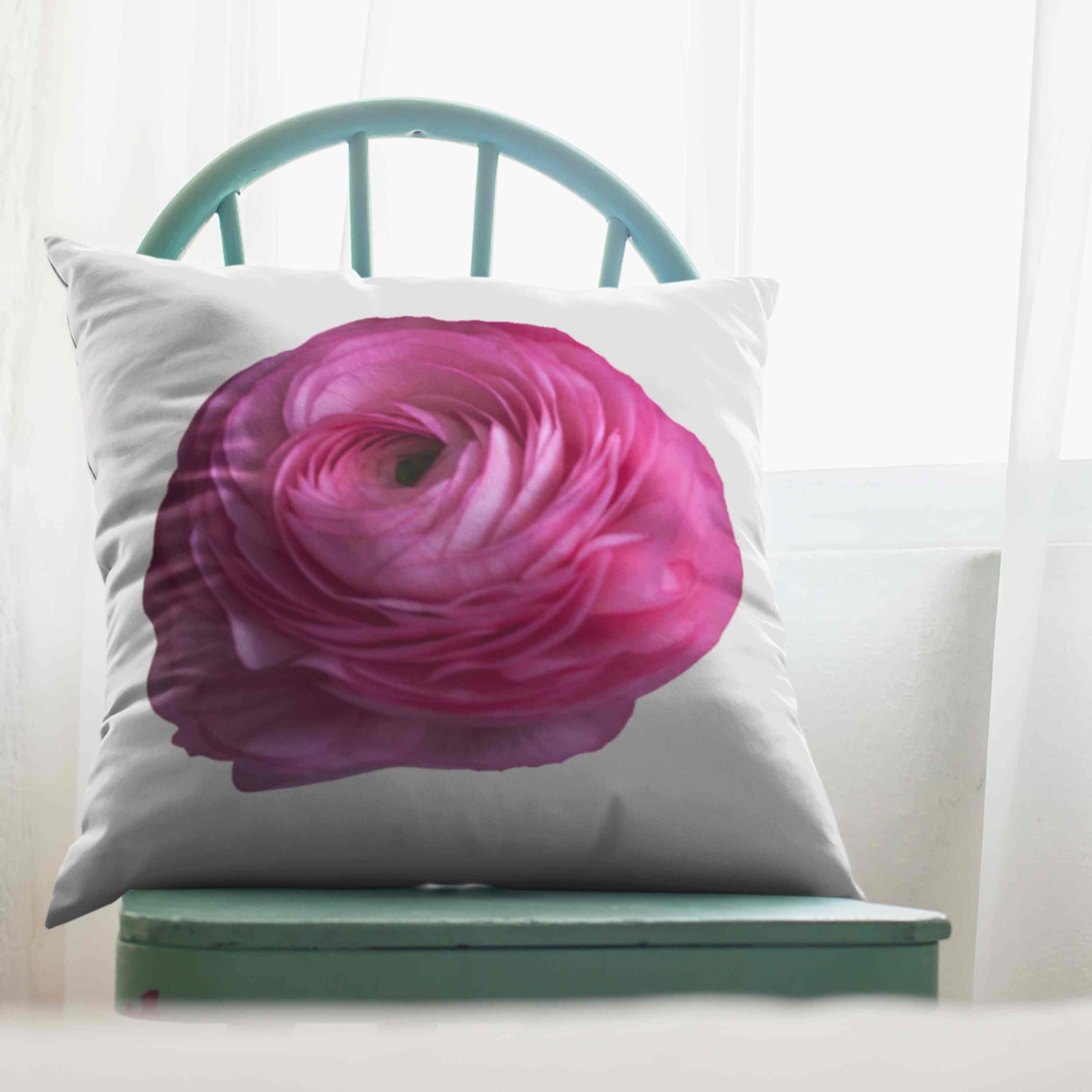 Amandine Ranunculus Pillow Stunning Vibrant  - Chic Home Decor, Gift for Flower Lovers, Spring Accents, Living Room Cushion, Cozy Throw Pillow, Gift for Her, Mom, Coworker and Friends product thumbnail image