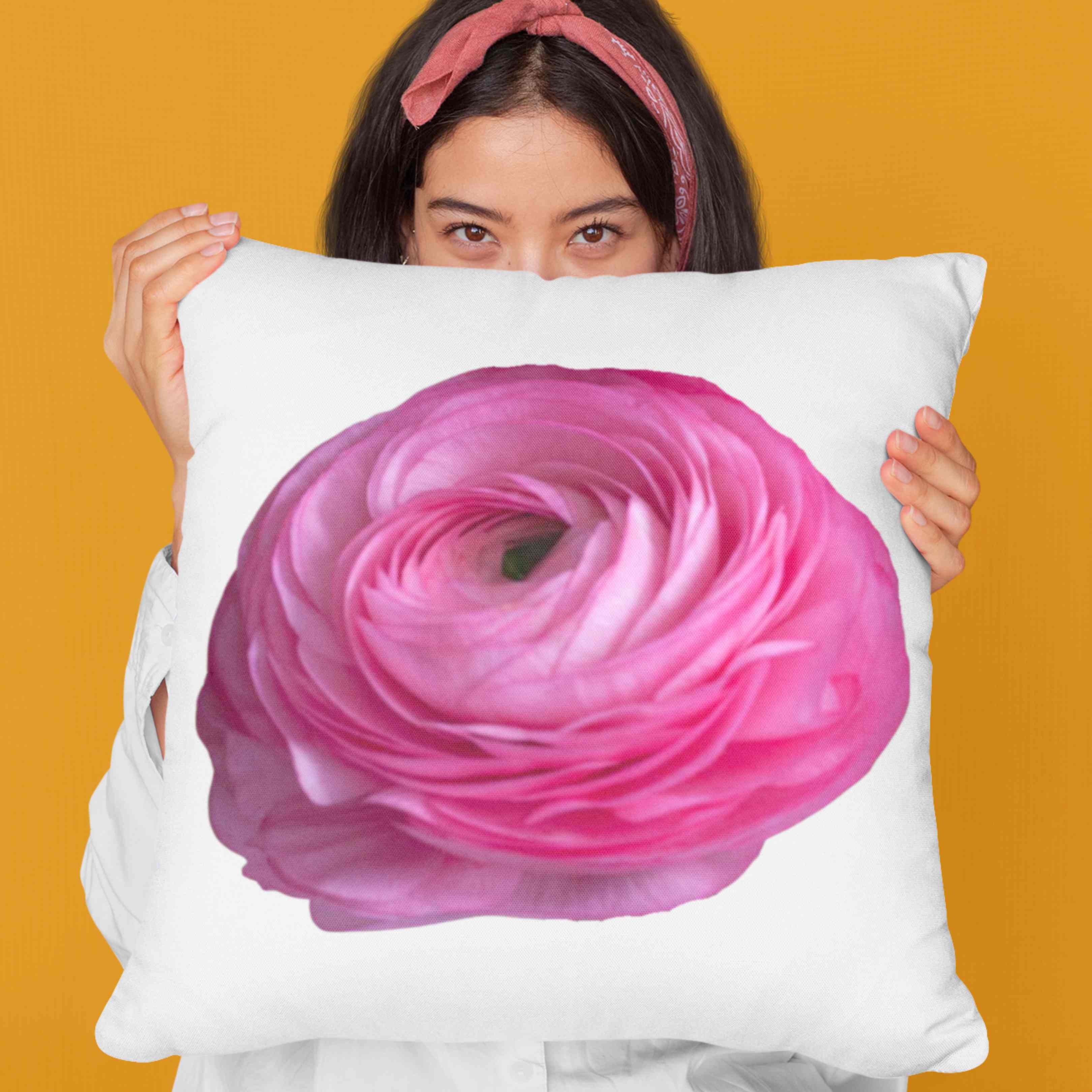 Amandine Ranunculus Pillow Stunning Vibrant  - Chic Home Decor, Gift for Flower Lovers, Spring Accents, Living Room Cushion, Cozy Throw Pillow, Gift for Her, Mom, Coworker and Friends product thumbnail image
