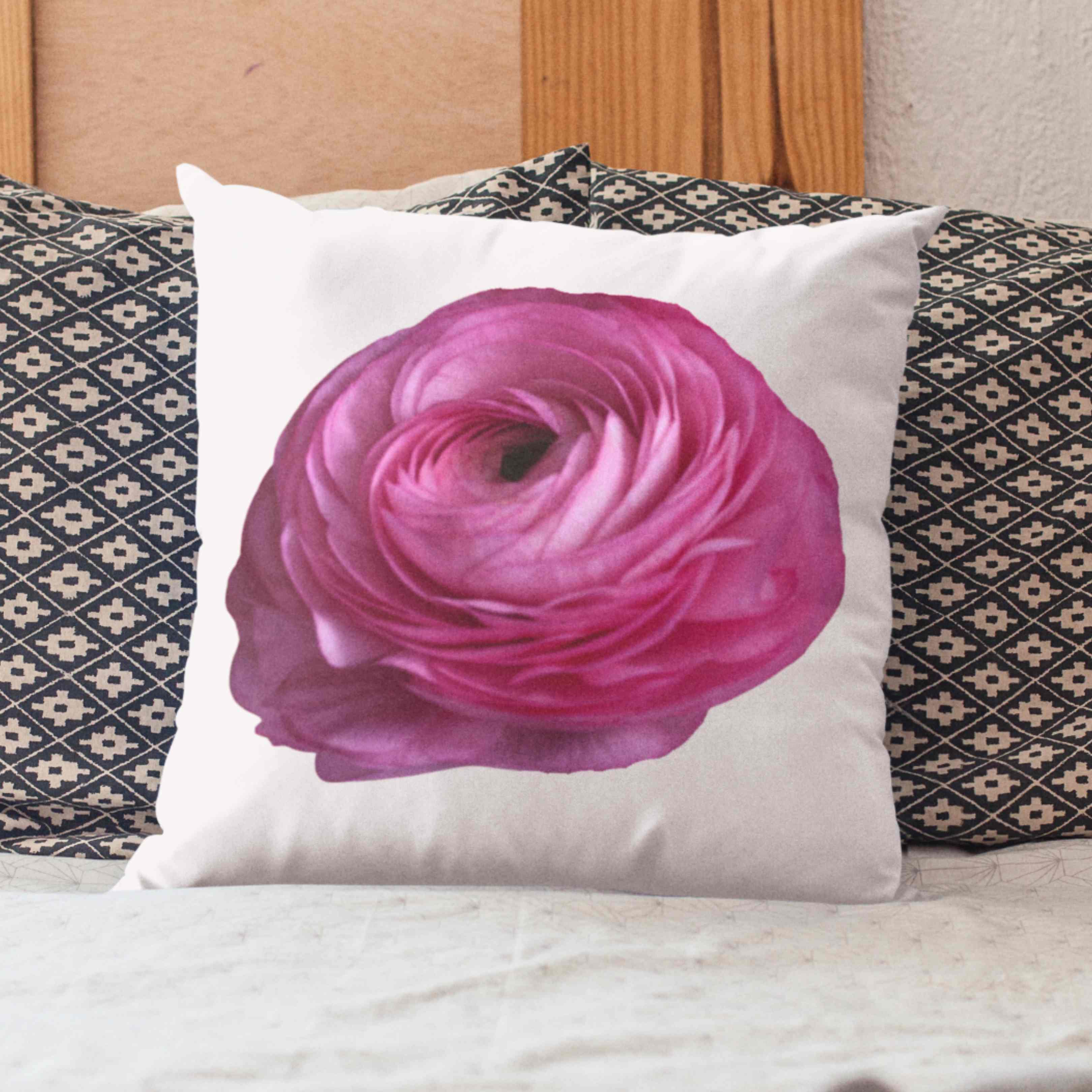 Amandine Ranunculus Pillow Stunning Vibrant  - Chic Home Decor, Gift for Flower Lovers, Spring Accents, Living Room Cushion, Cozy Throw Pillow, Gift for Her, Mom, Coworker and Friends product thumbnail image