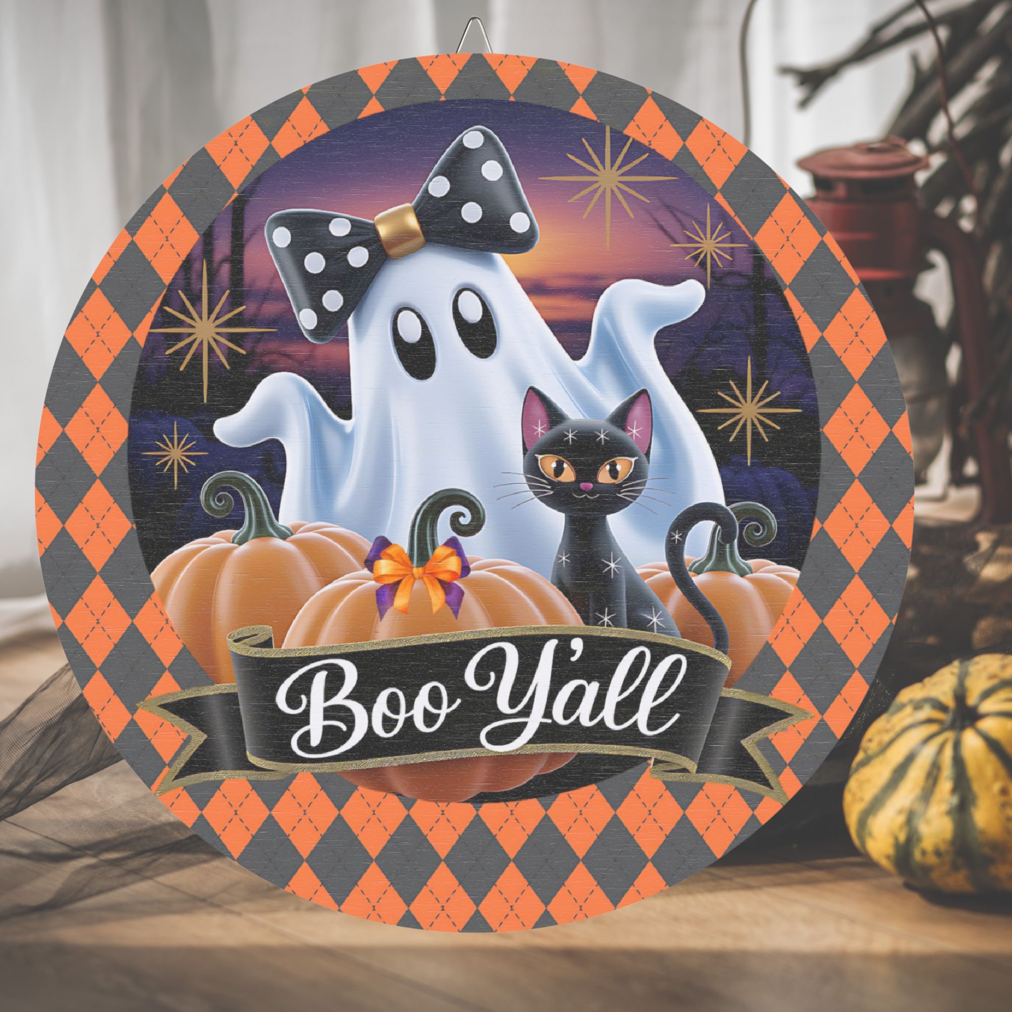 Boo Halloween Wooden Sign