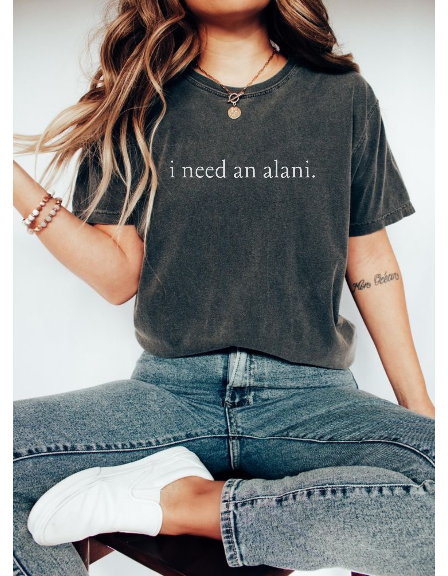 I need an alani Garment-Dyed T-Shirt for Casual Comfort, Perfect Gift for Birthdays, Summer Festivals, and Everyday Wear, Unisex Tee, Soft Cotton Top product thumbnail image
