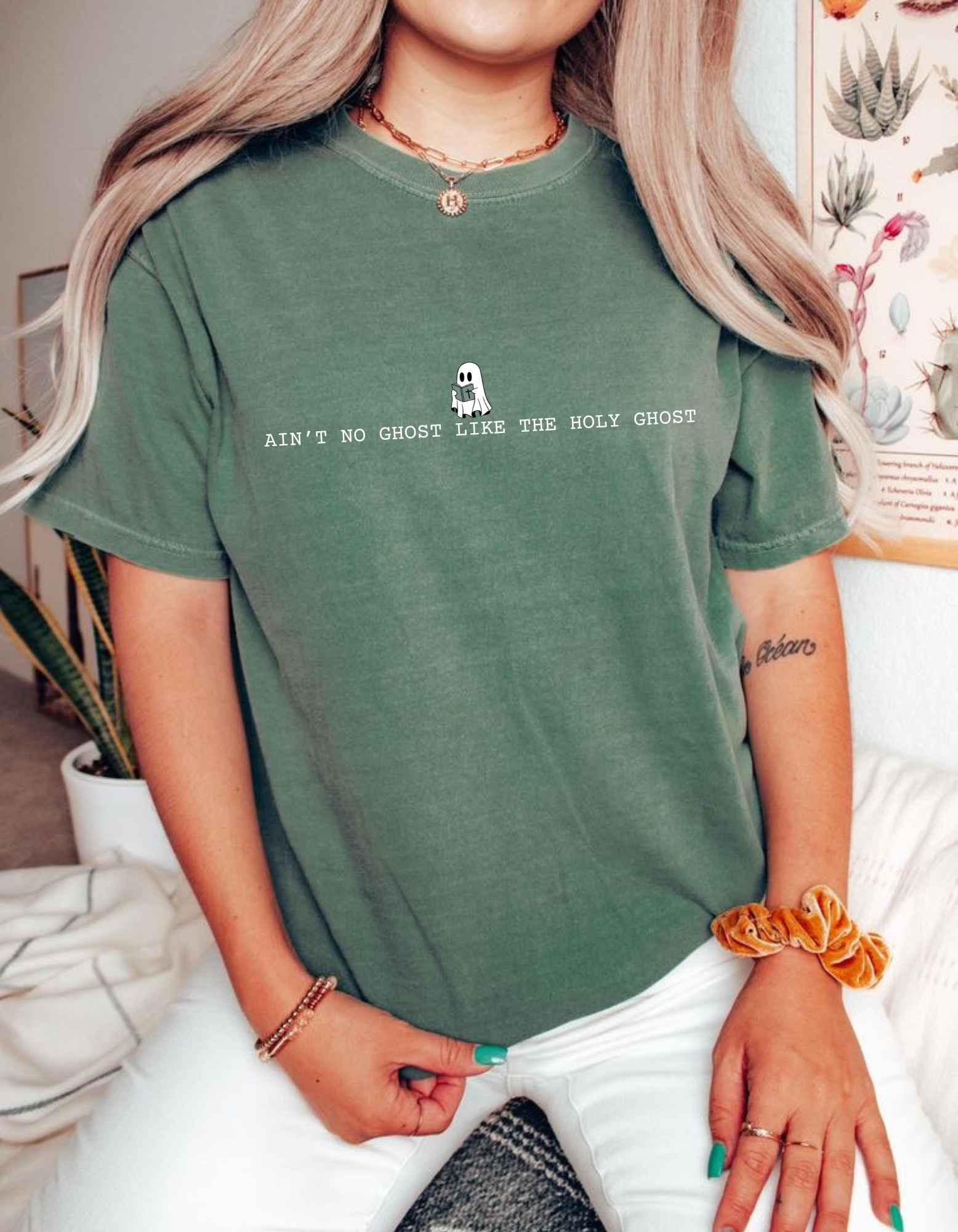 Ain’t no ghost like the Holy Ghost Garment-Dyed T-Shirt for Casual Comfort, Perfect Gift for Birthdays, Summer Festivals, and Everyday Wear, Unisex Tee, Soft Cotton Top product thumbnail image Ain’t no ghost like the Holy Ghost Garment-Dyed T-Shirt for Casual Comfort, Perfect Gift for Birthdays, Summer Festivals, and Everyday Wear, Unisex Tee, Soft Cotton Top product thumbnail image