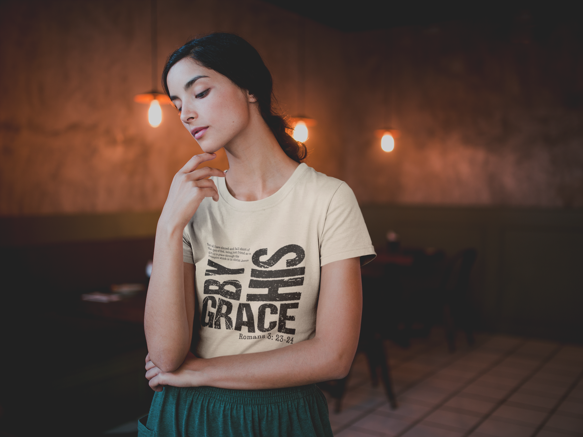 By His Grace- Unisex Heavy Cotton Tee product thumbnail image