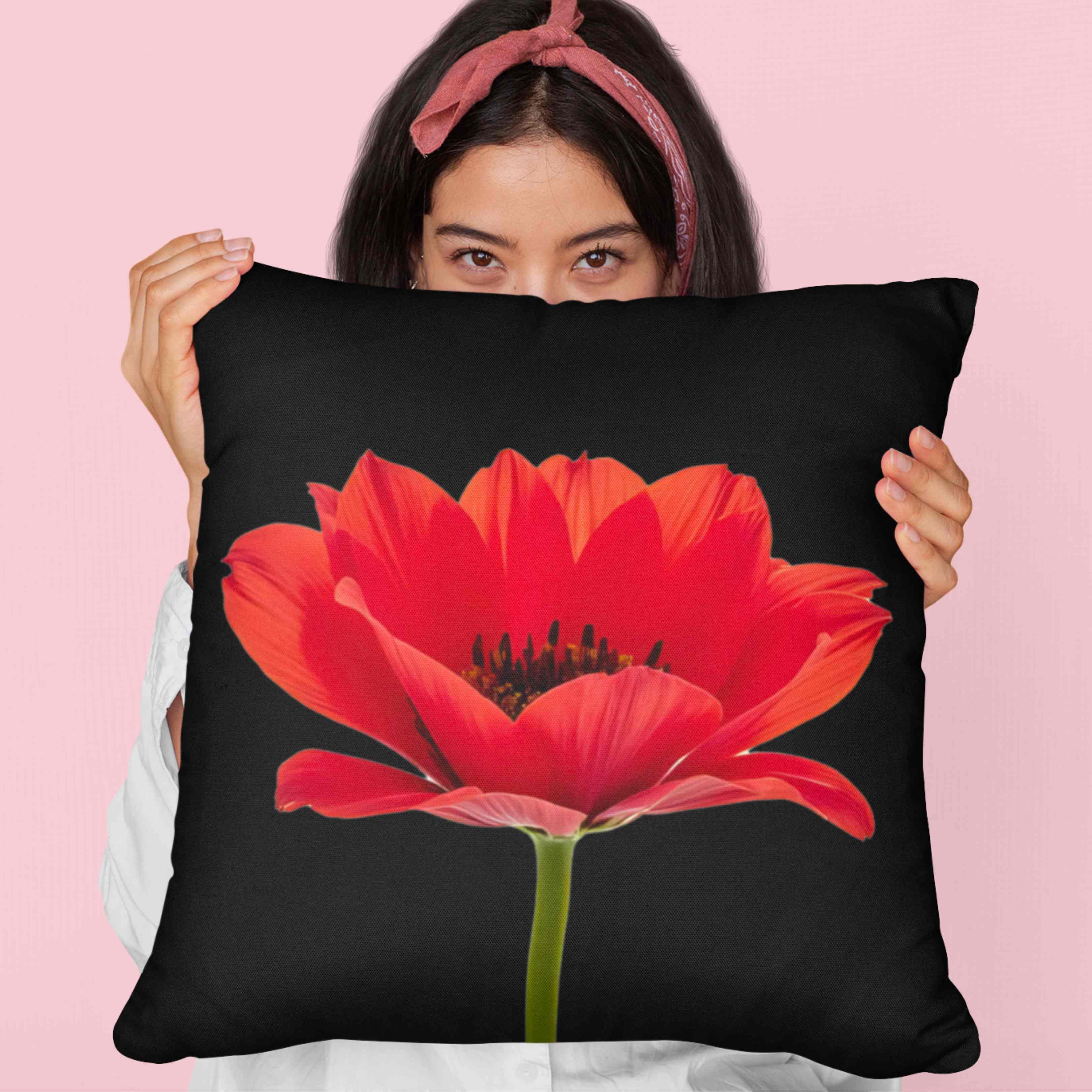 Blooming Poppy Floral Pillow, Decorative Cushion, Home Decor, Flower Print Pillow, Cozy Living Room Accessory, Romantic Toss Pillow, Gift for Her. product thumbnail image