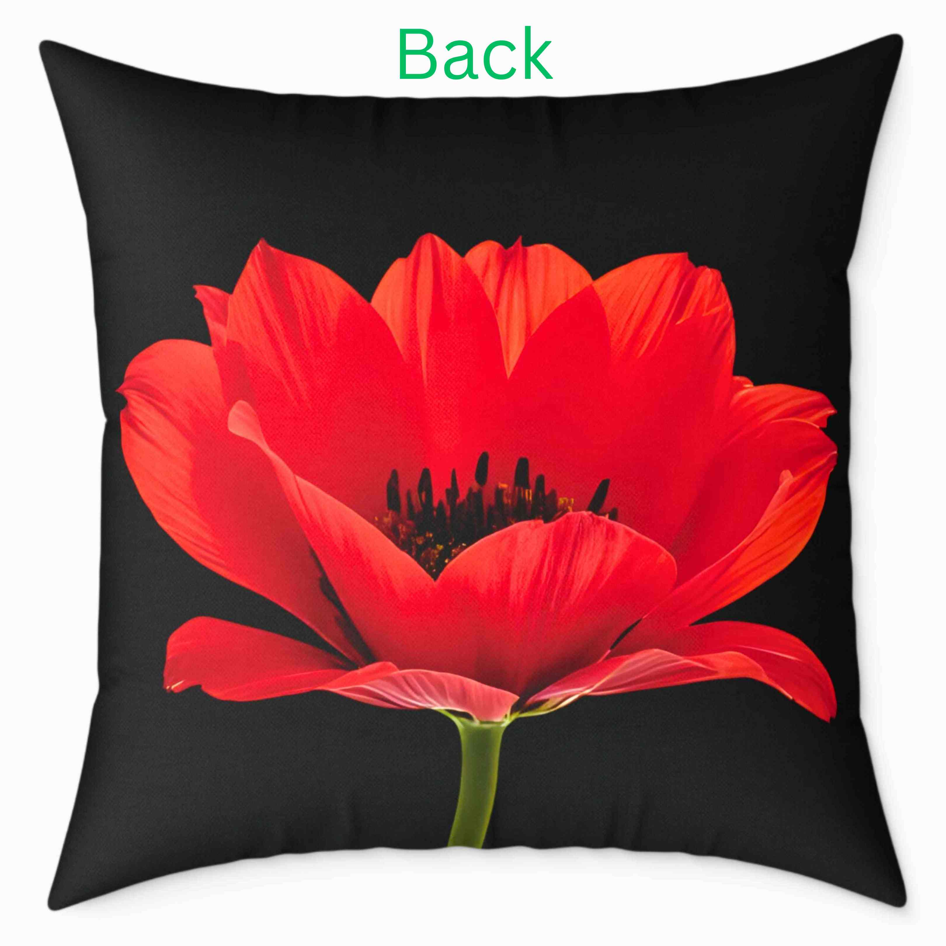 Blooming Poppy Floral Pillow, Decorative Cushion, Home Decor, Flower Print Pillow, Cozy Living Room Accessory, Romantic Toss Pillow, Gift for Her. product thumbnail image