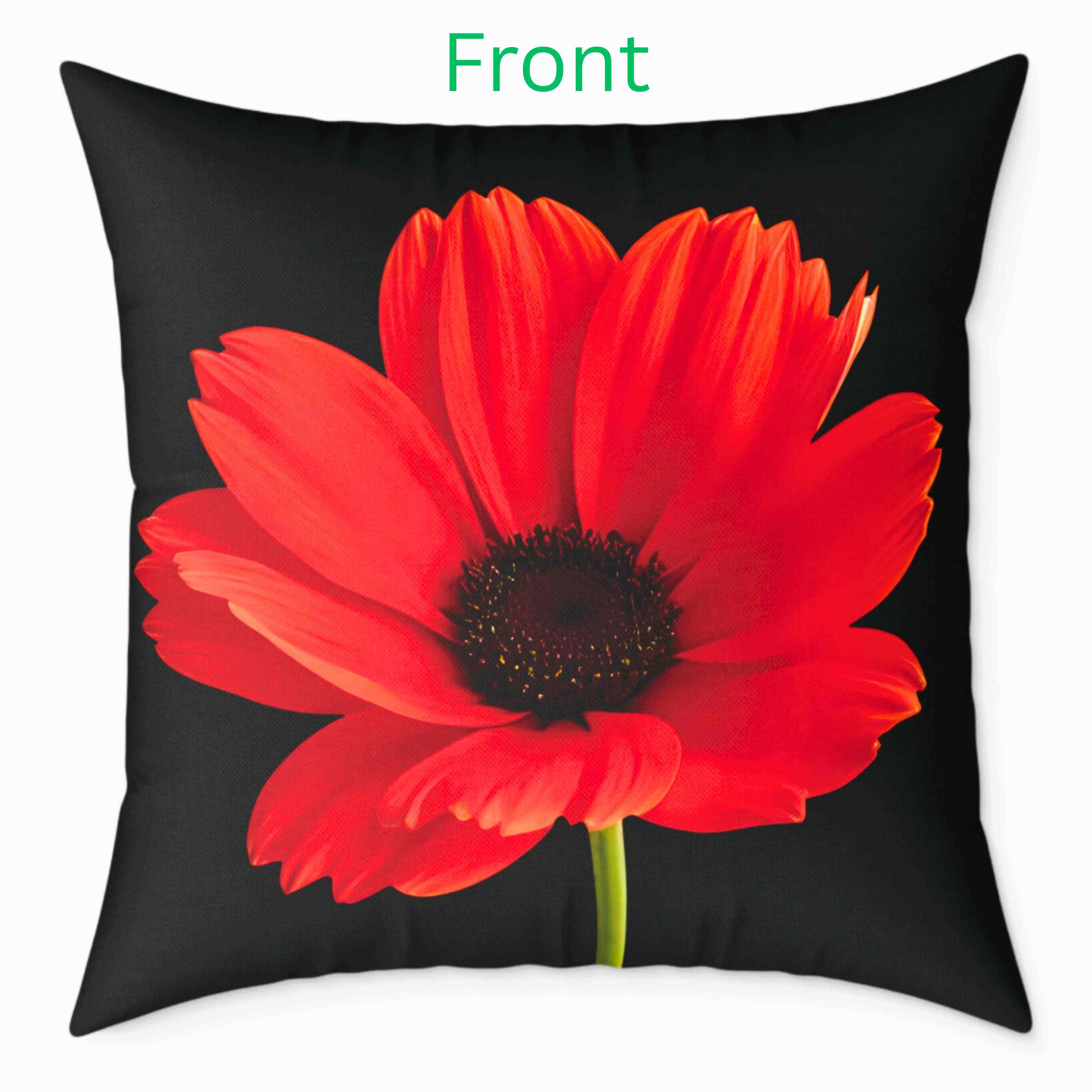 Blooming Poppy Floral Pillow, Decorative Cushion, Home Decor, Flower Print Pillow, Cozy Living Room Accessory, Romantic Toss Pillow, Gift for Her. product thumbnail image