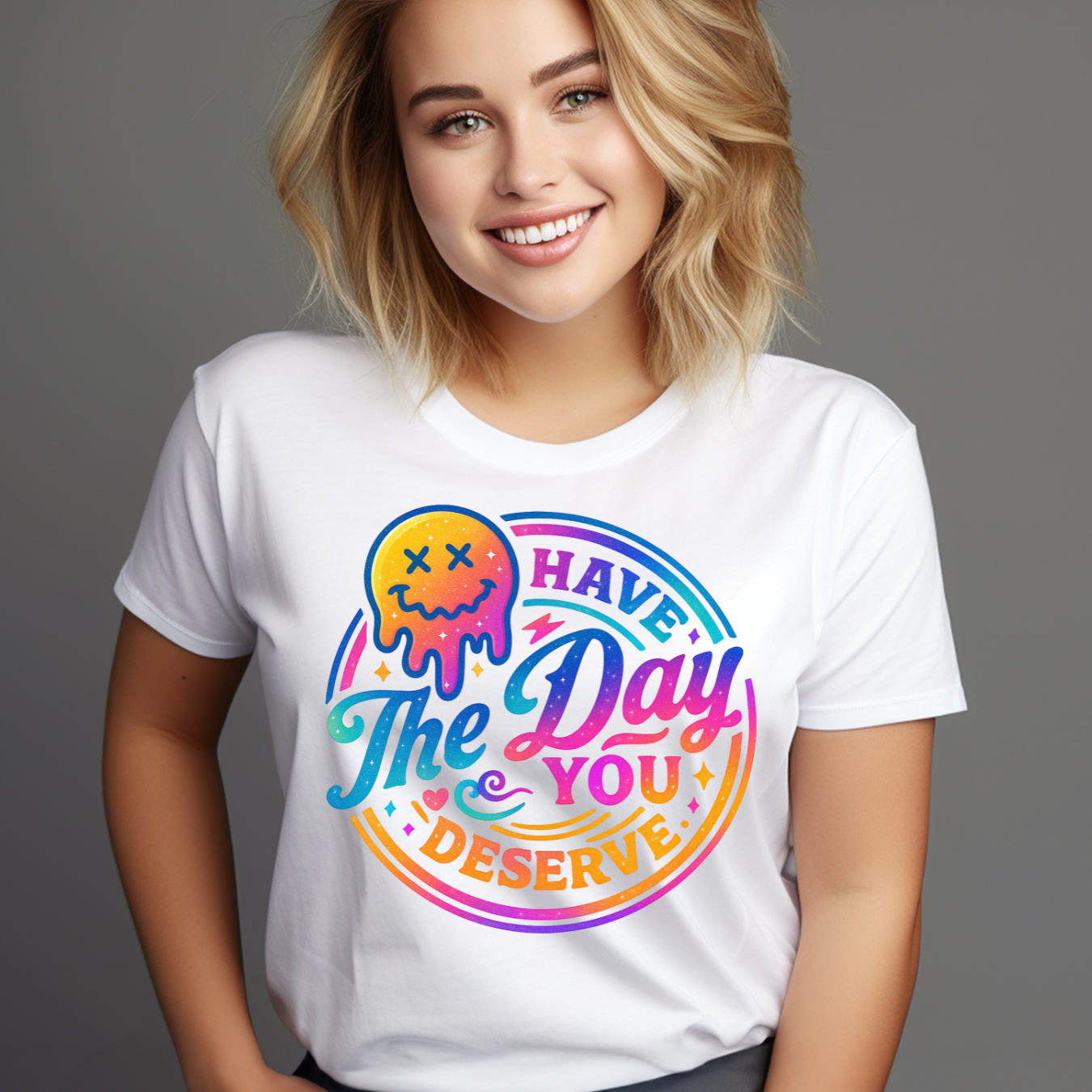 Motivational Graphic T-Shirt - Have The Day You Deserve Tee