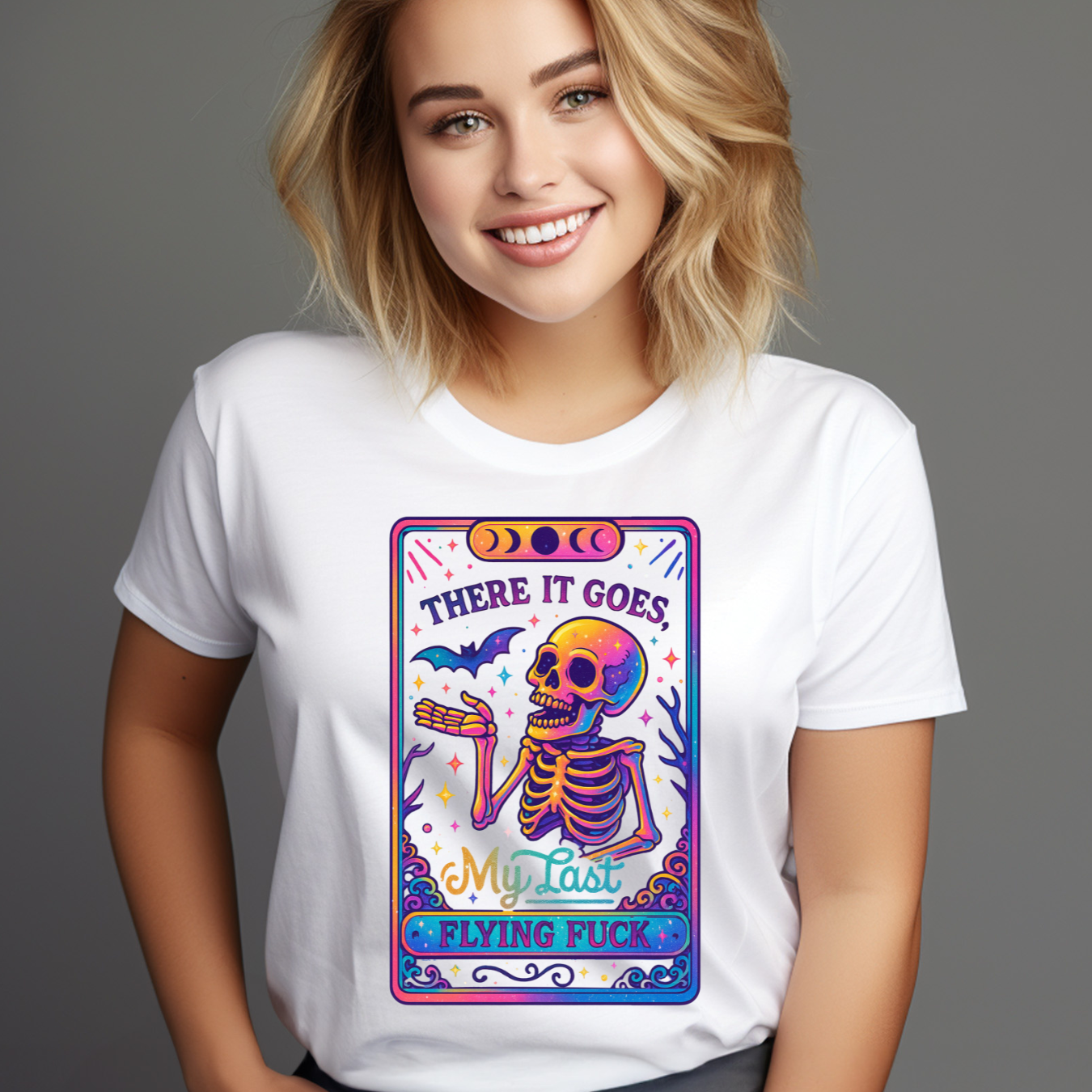 Skeleton T-Shirt - There It Goes, My Last Flying Fuck Sarcastic T-Shirt