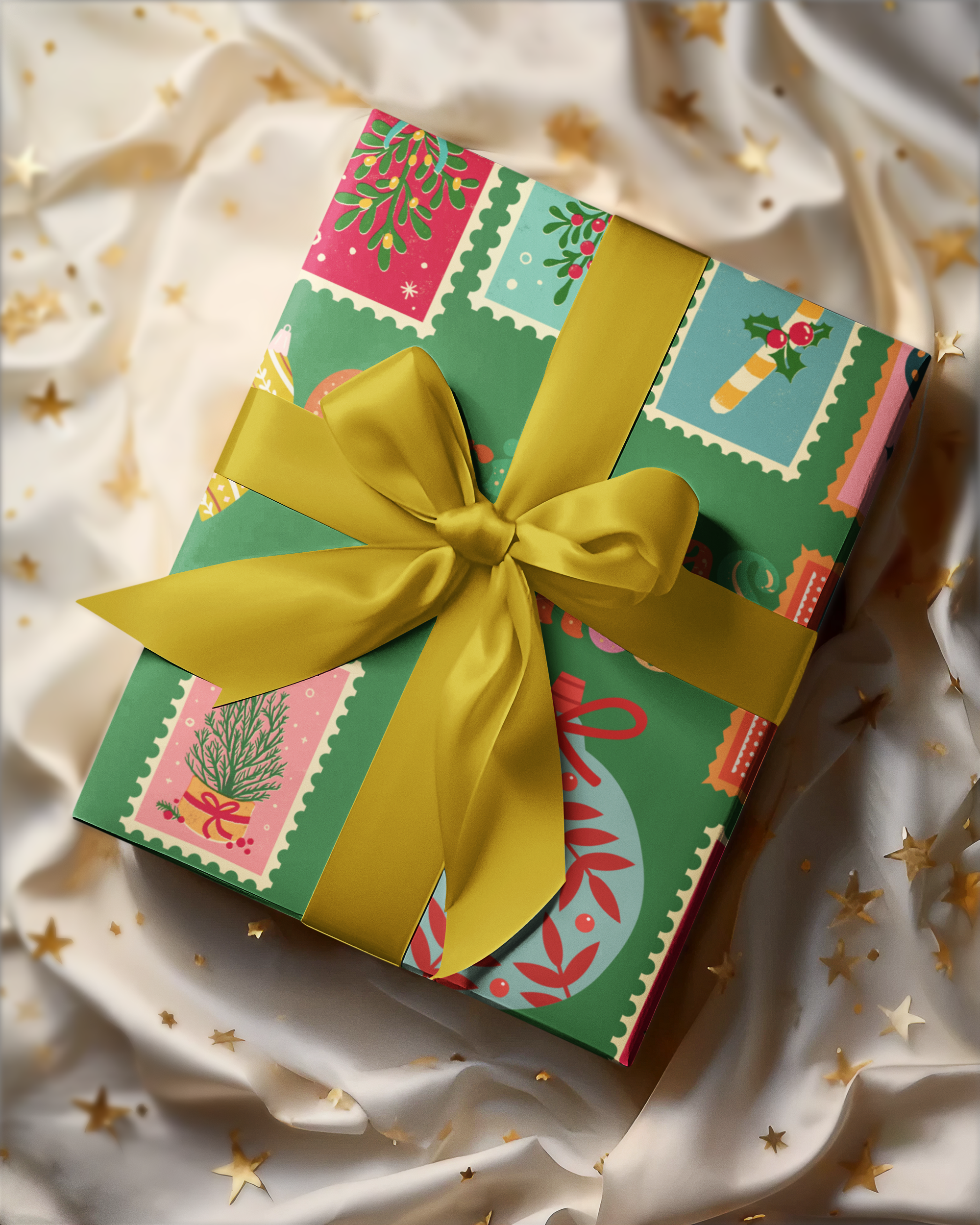 Festive Wrapping Paper for Christmas, Holiday Gift Wrap, Seasonal Greetings Paper, Unique Present Wrap, Colorful Christmas Decor