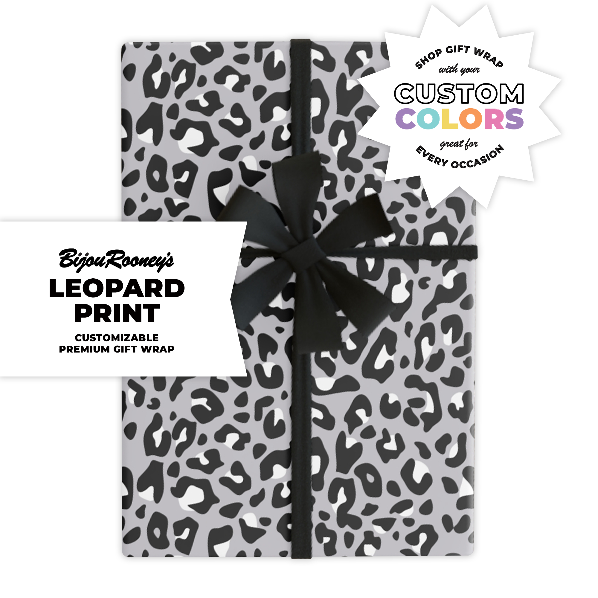 Leopard Print Gift Wrap in Your Custom Color product thumbnail image