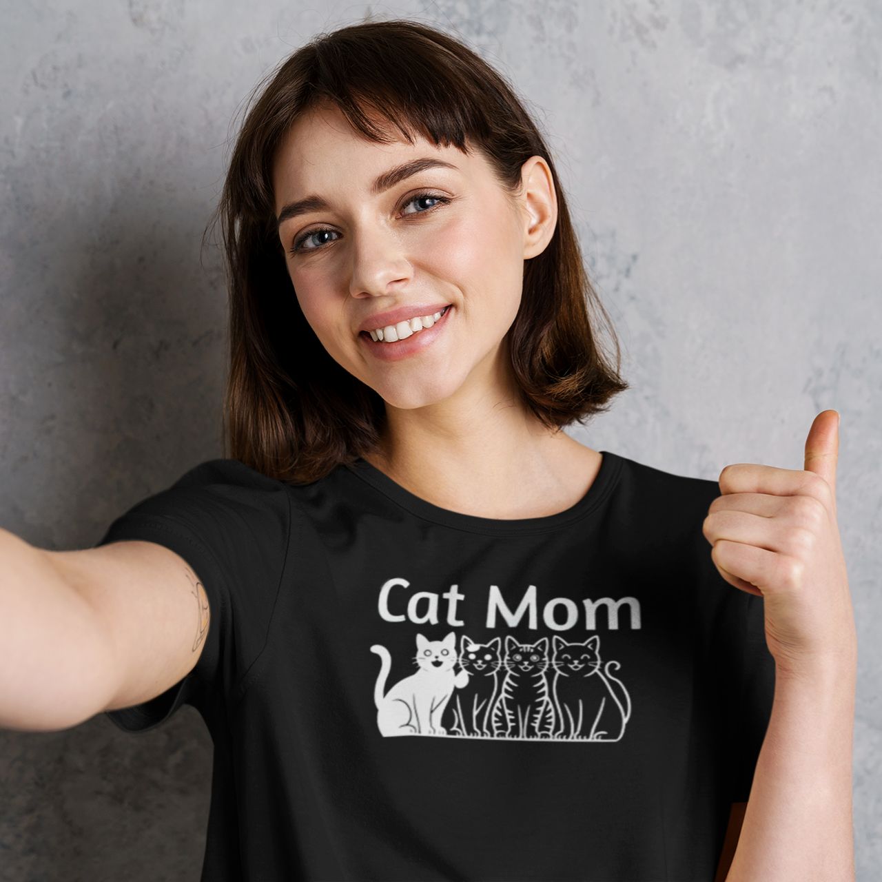 Personalized Cat Mom T-Shirt, Cute Kitty Lover Tee, Feline Mom Gift for Women, Funny Cat Lady Shirt