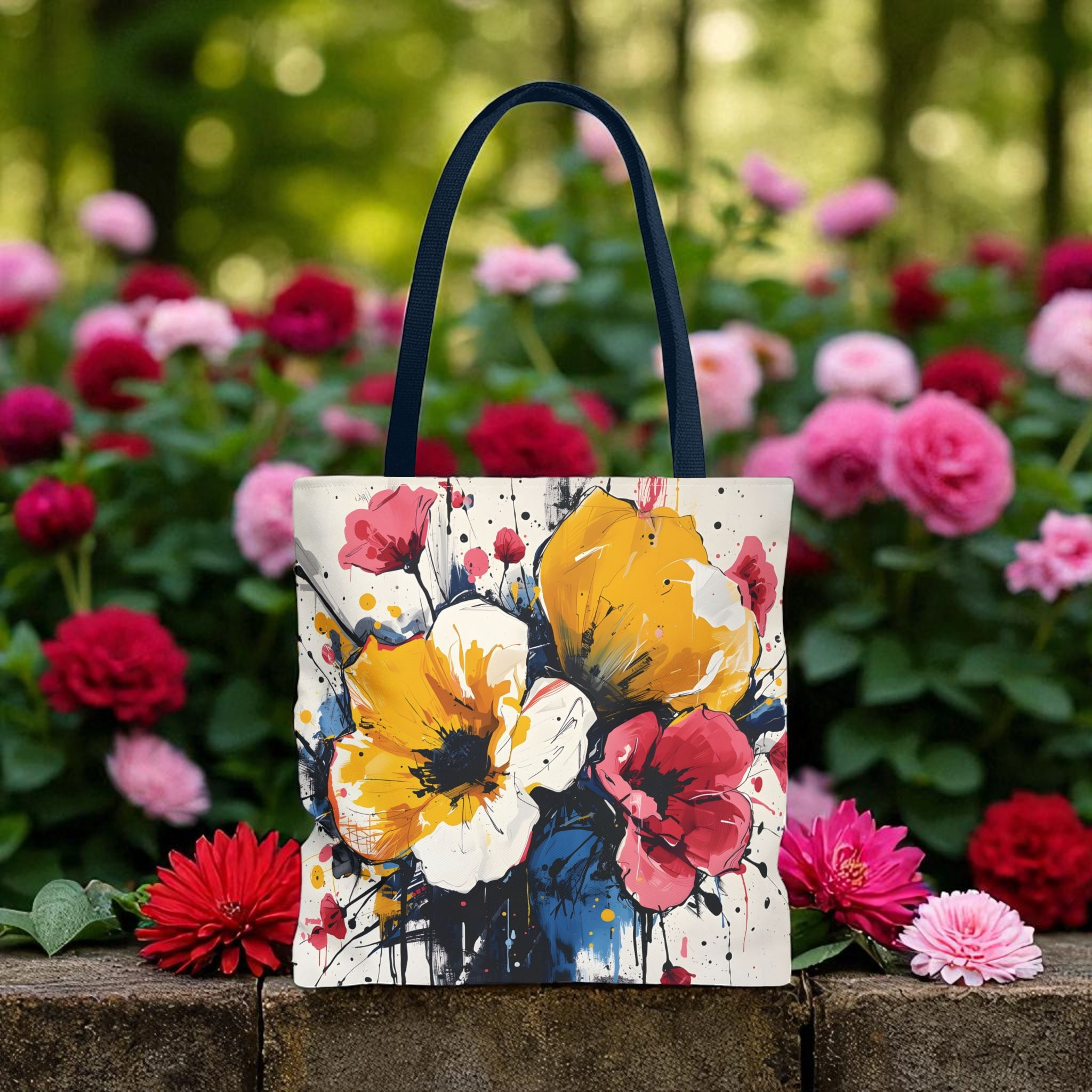 Vibrant Floral Tote Bag | Colorful Shopping Bag | Eco-Friendly Carryall | Perfect Gift for Her | Spring/Summer Fashion