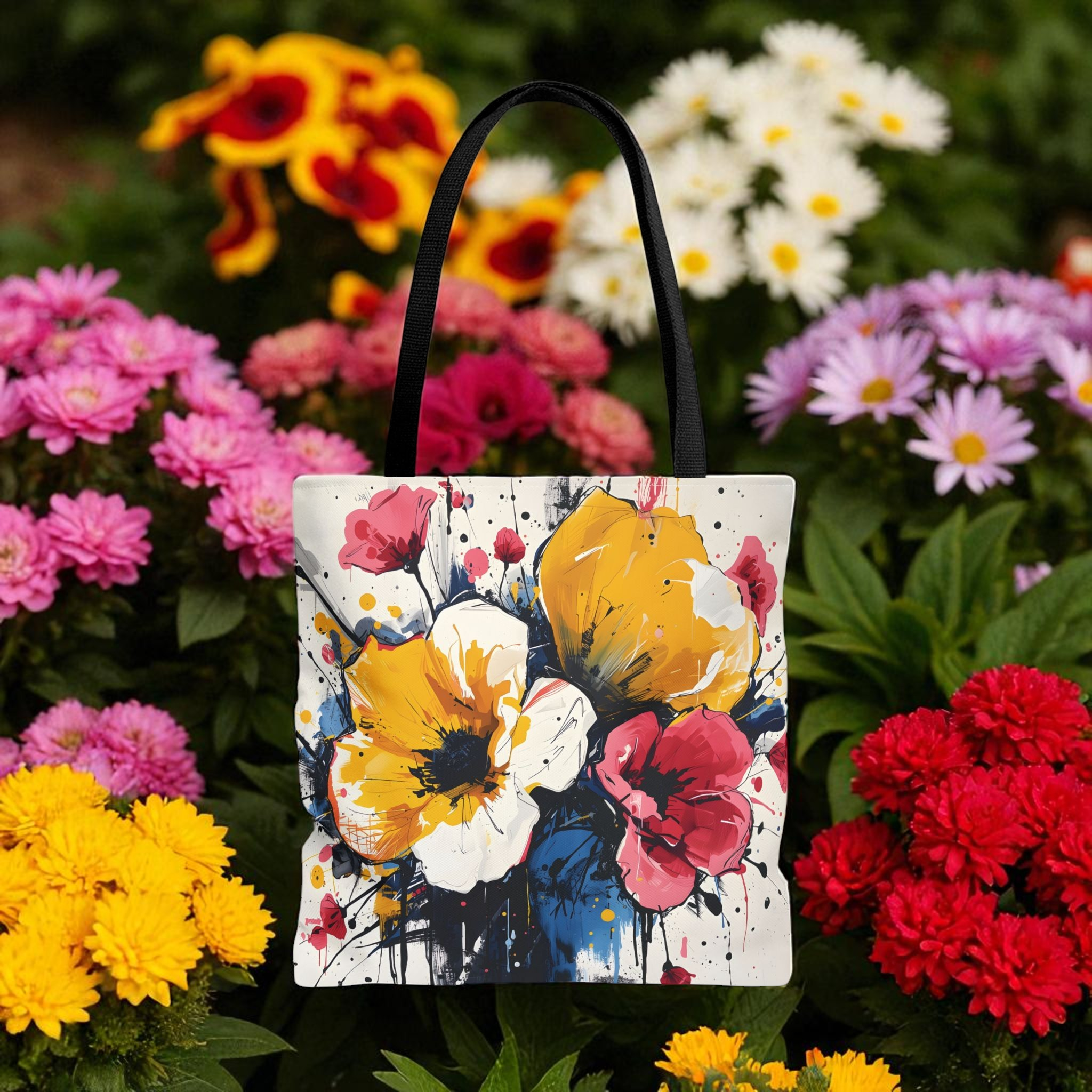 Vibrant Floral Tote Bag | Colorful Shopping Bag | Eco-Friendly Carryall | Perfect Gift for Her | Spring/Summer Fashion product thumbnail image Vibrant Floral Tote Bag | Colorful Shopping Bag | Eco-Friendly Carryall | Perfect Gift for Her | Spring/Summer Fashion product thumbnail image