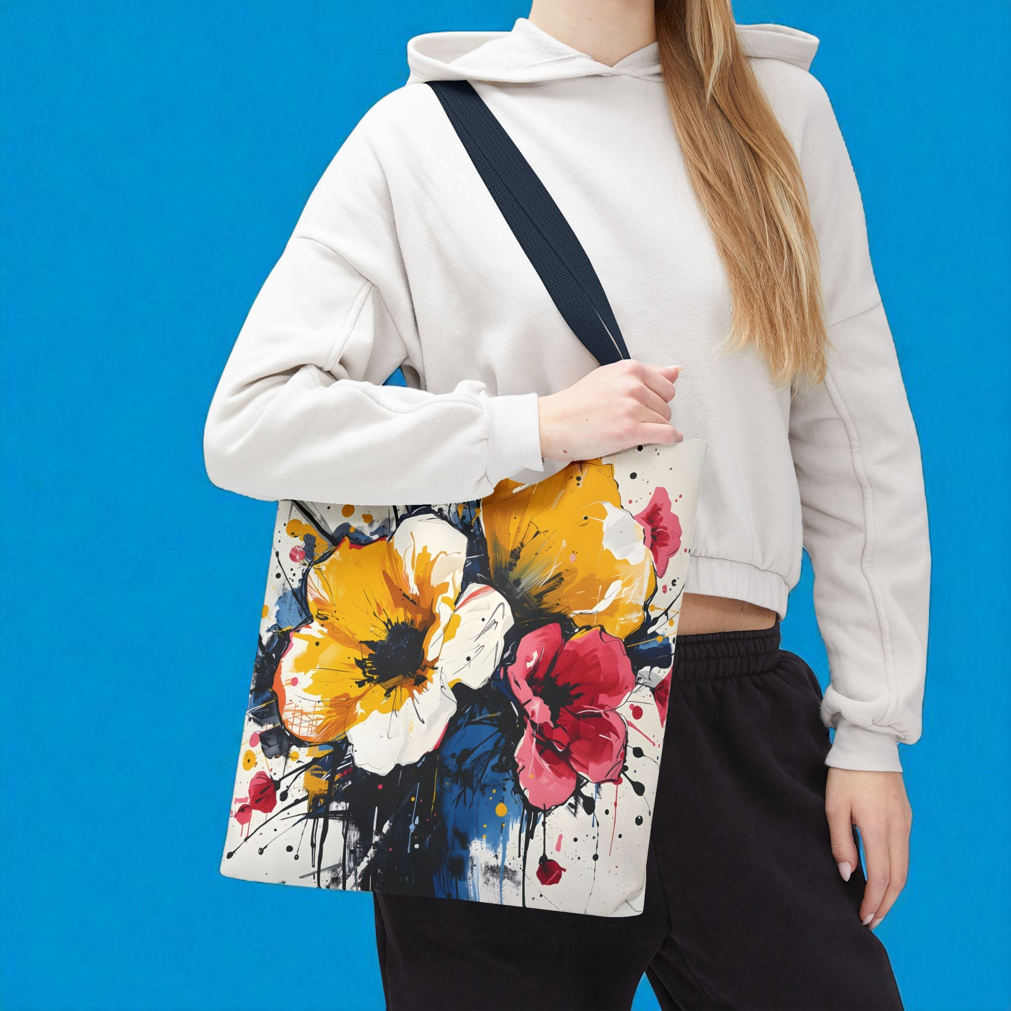 Vibrant Floral Tote Bag | Colorful Shopping Bag | Eco-Friendly Carryall | Perfect Gift for Her | Spring/Summer Fashion product thumbnail image Vibrant Floral Tote Bag | Colorful Shopping Bag | Eco-Friendly Carryall | Perfect Gift for Her | Spring/Summer Fashion product thumbnail image