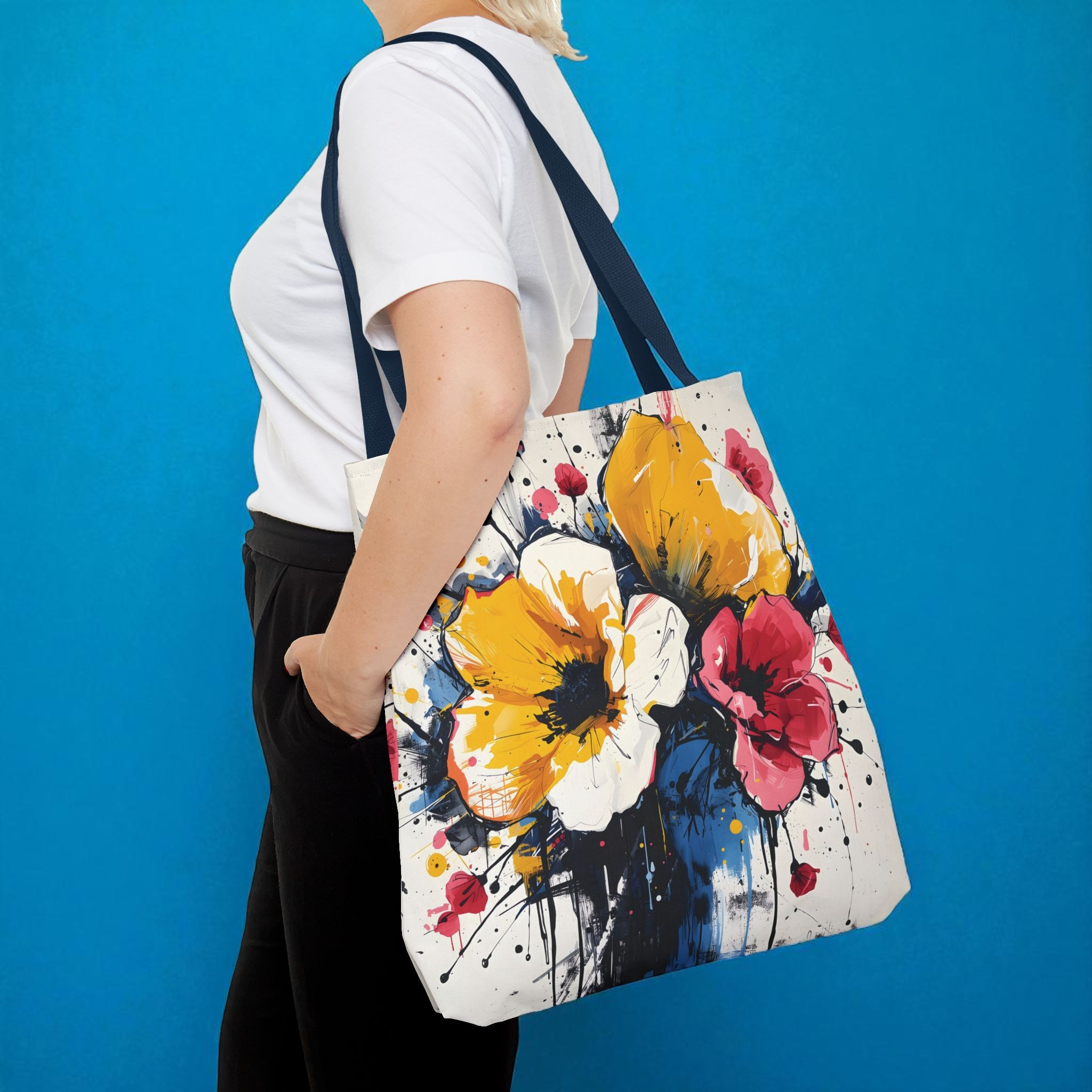 Vibrant Floral Tote Bag | Colorful Shopping Bag | Eco-Friendly Carryall | Perfect Gift for Her | Spring/Summer Fashion product thumbnail image Vibrant Floral Tote Bag | Colorful Shopping Bag | Eco-Friendly Carryall | Perfect Gift for Her | Spring/Summer Fashion product thumbnail image