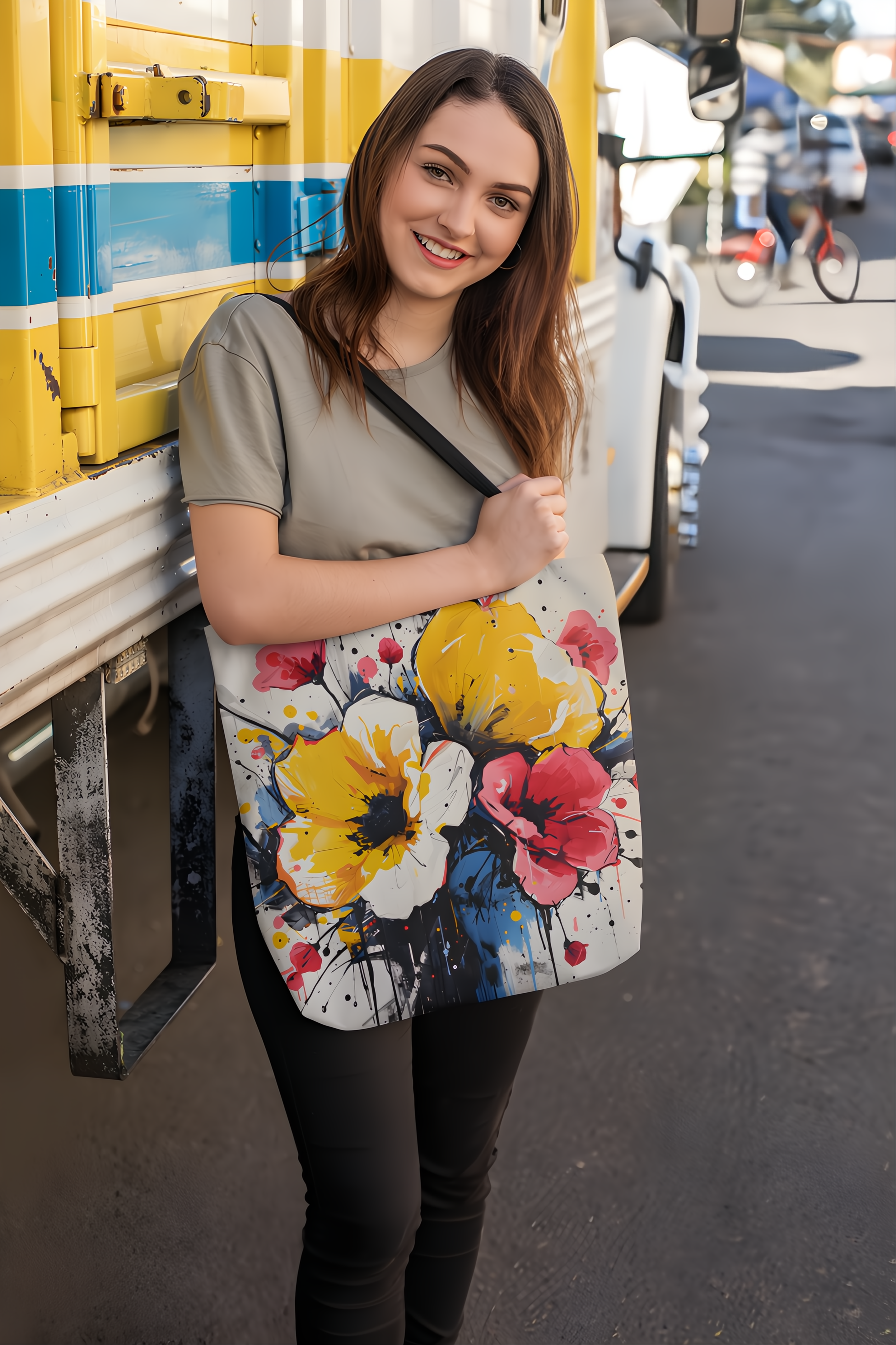 Vibrant Floral Tote Bag | Colorful Shopping Bag | Eco-Friendly Carryall | Perfect Gift for Her | Spring/Summer Fashion product thumbnail image Vibrant Floral Tote Bag | Colorful Shopping Bag | Eco-Friendly Carryall | Perfect Gift for Her | Spring/Summer Fashion product thumbnail image
