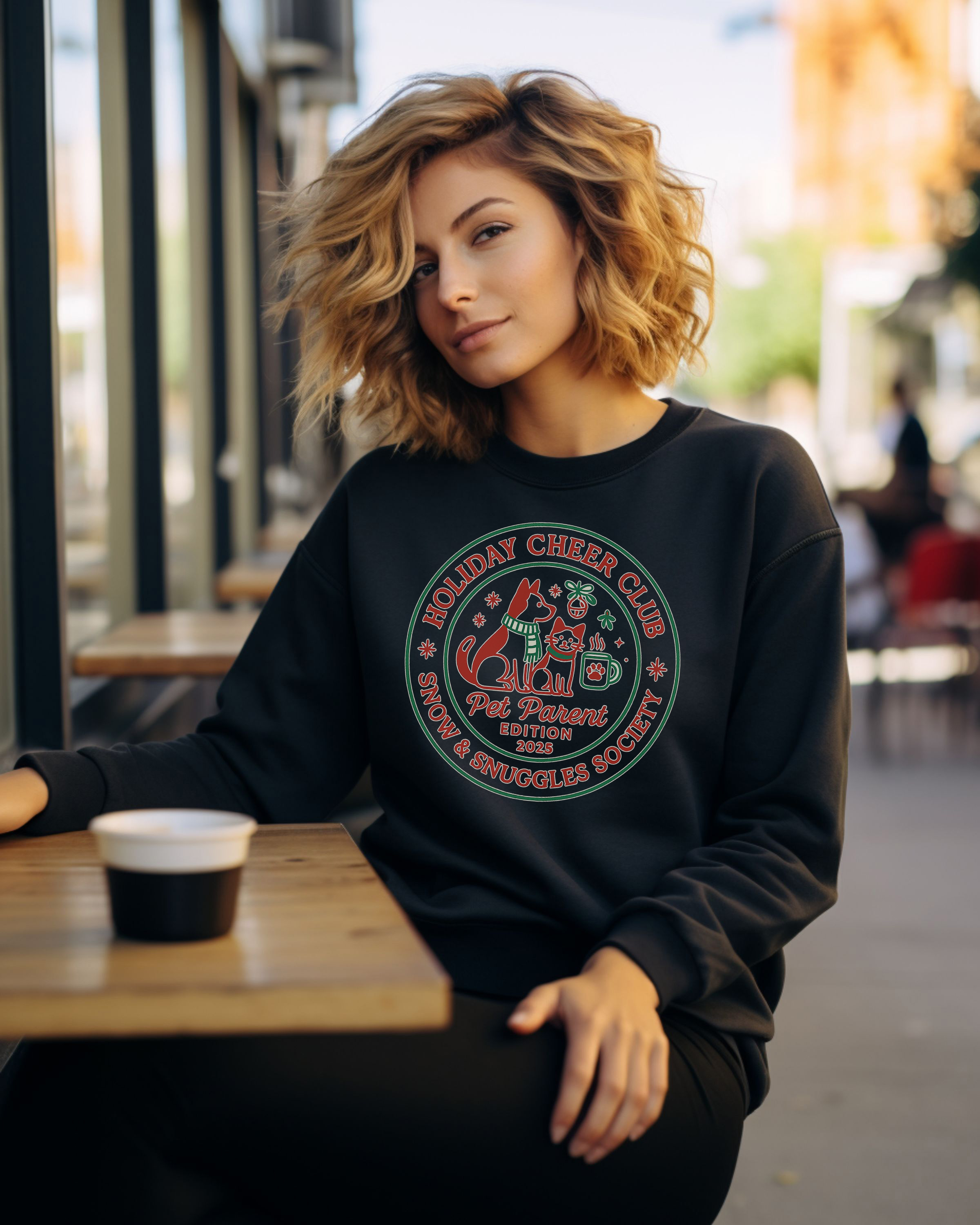 Pet Parent Christmas Sweatshirt Holiday Cheer Club Gift, Dog Cat Lover Winter Sweater, Snow & Snuggles Society Cozy Holiday Shirt product thumbnail image Pet Parent Christmas Sweatshirt Holiday Cheer Club Gift, Dog Cat Lover Winter Sweater, Snow & Snuggles Society Cozy Holiday Shirt product thumbnail image