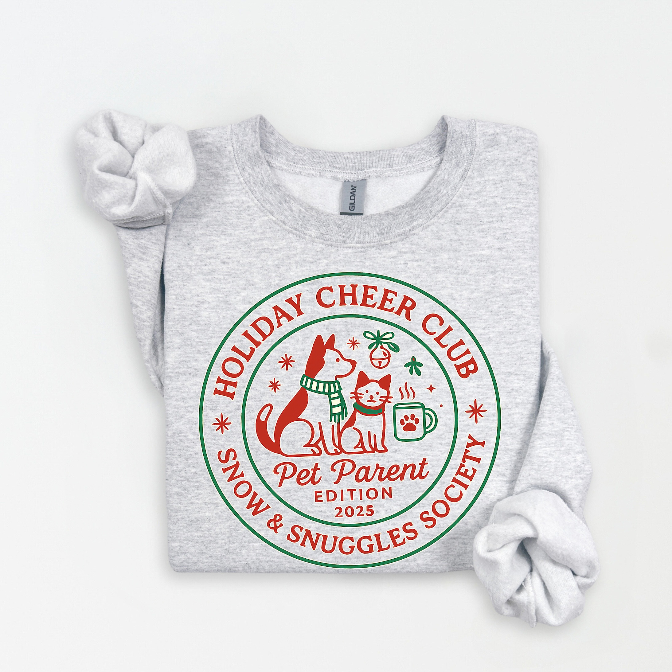 Pet Parent Christmas Sweatshirt Holiday Cheer Club Gift, Dog Cat Lover Winter Sweater, Snow & Snuggles Society Cozy Holiday Shirt product thumbnail image Pet Parent Christmas Sweatshirt Holiday Cheer Club Gift, Dog Cat Lover Winter Sweater, Snow & Snuggles Society Cozy Holiday Shirt product thumbnail image