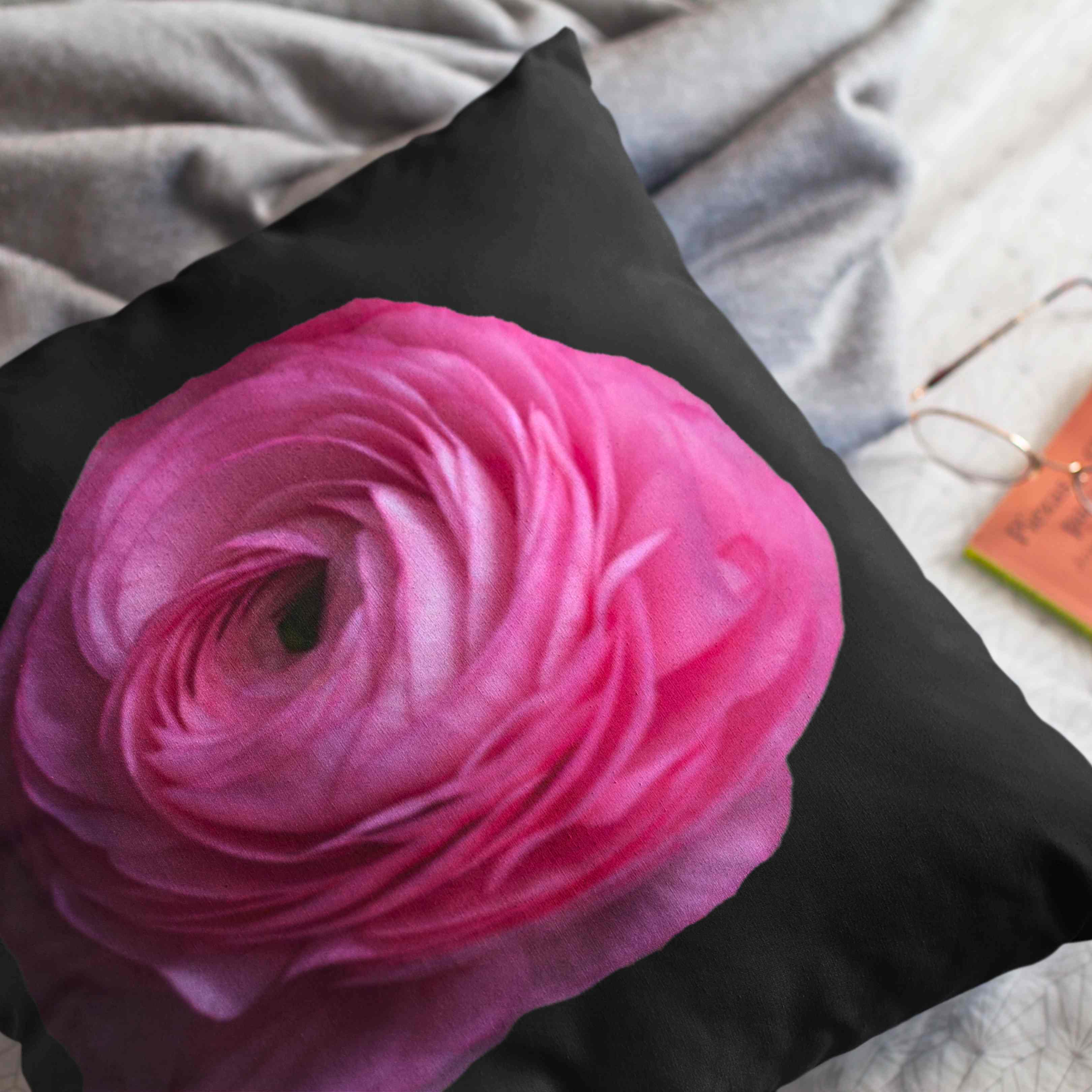 Elegant Amandine Ranunculus Square Pillow for Home Decor, Cozy Living Room Accessory, Gift for Mom, Spring Decor, Soft Cushion product thumbnail image