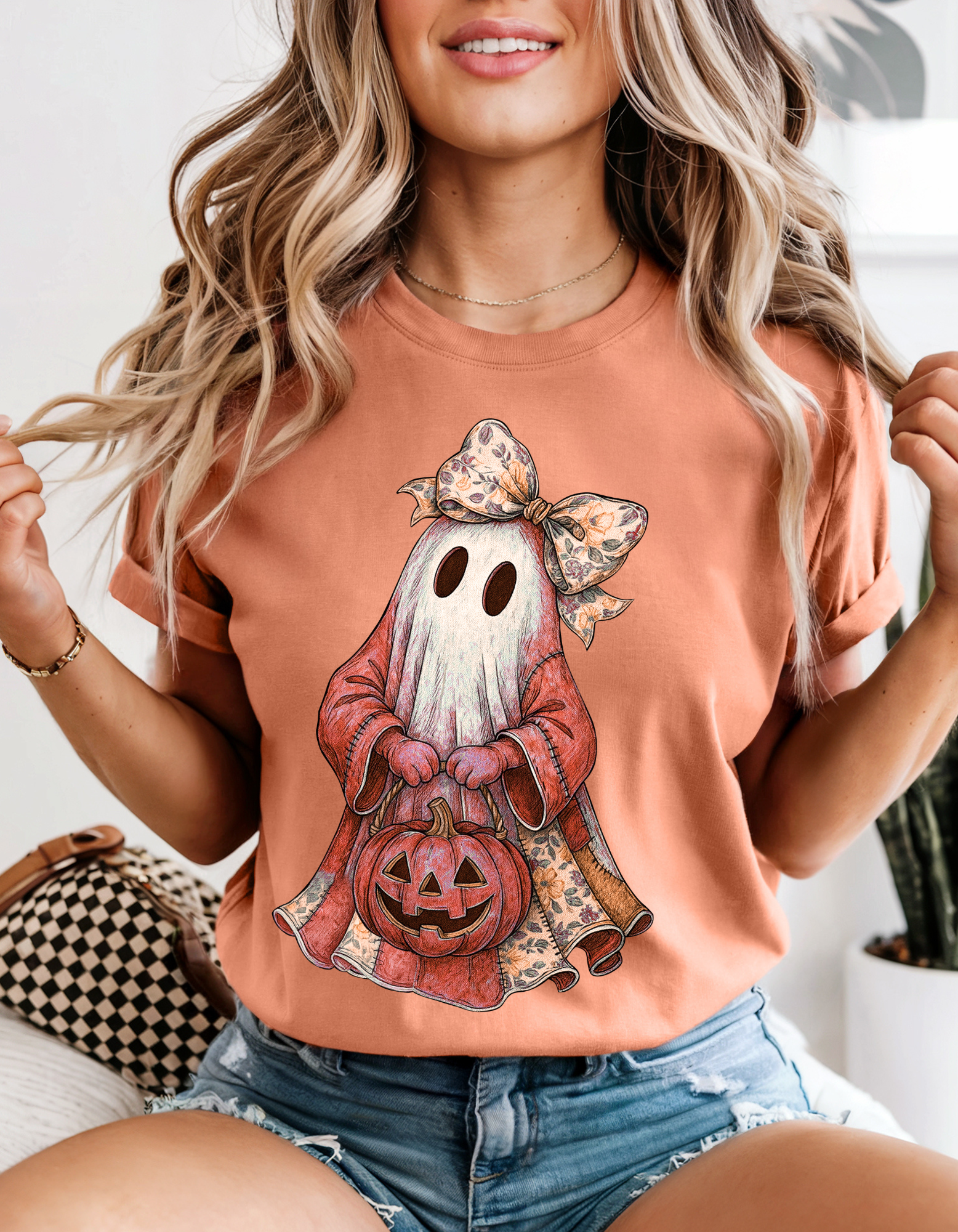 Garment-Dyed Halloween T-Shirt, Spooky Ghost Design, Unisex Tee, Halloween Costume, Fall Festivities, Cute Boo Shirt